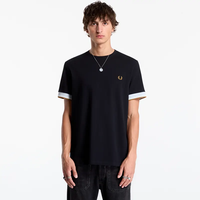 T-Shirt FRED PERRY Twin Tipped Cuff T-shirt Black