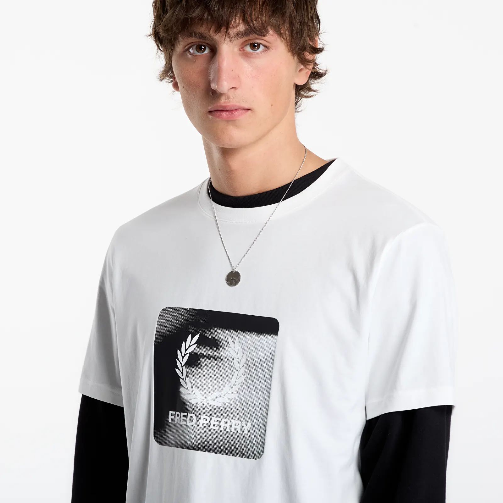 Vīriešu T-krekli FRED PERRY Laurel Wreath Digital Tshirt Snow White