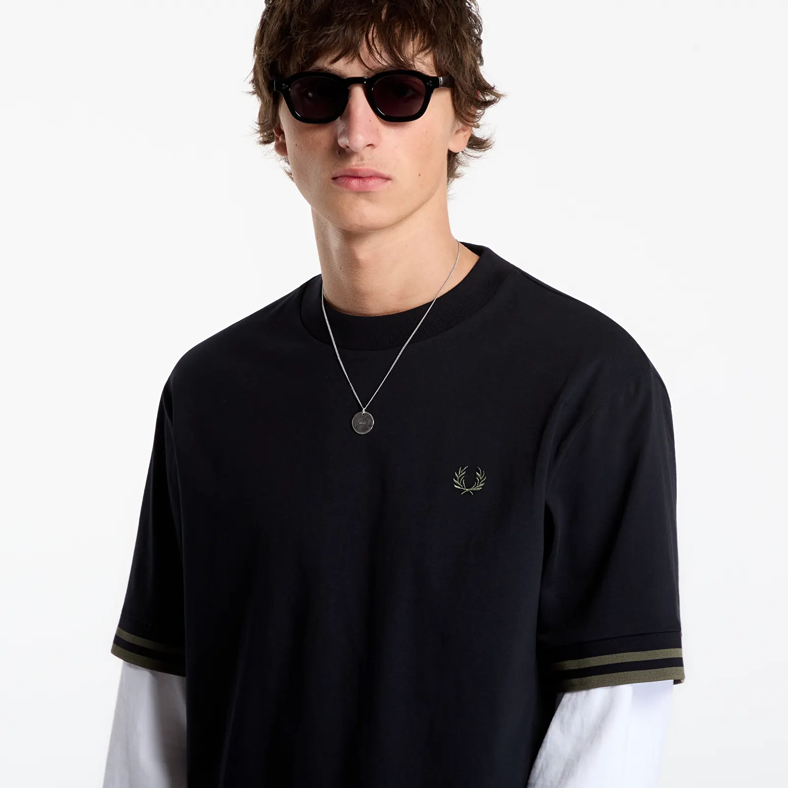 Men's T-shirts FRED PERRY Bold Tipped Tshirt Black