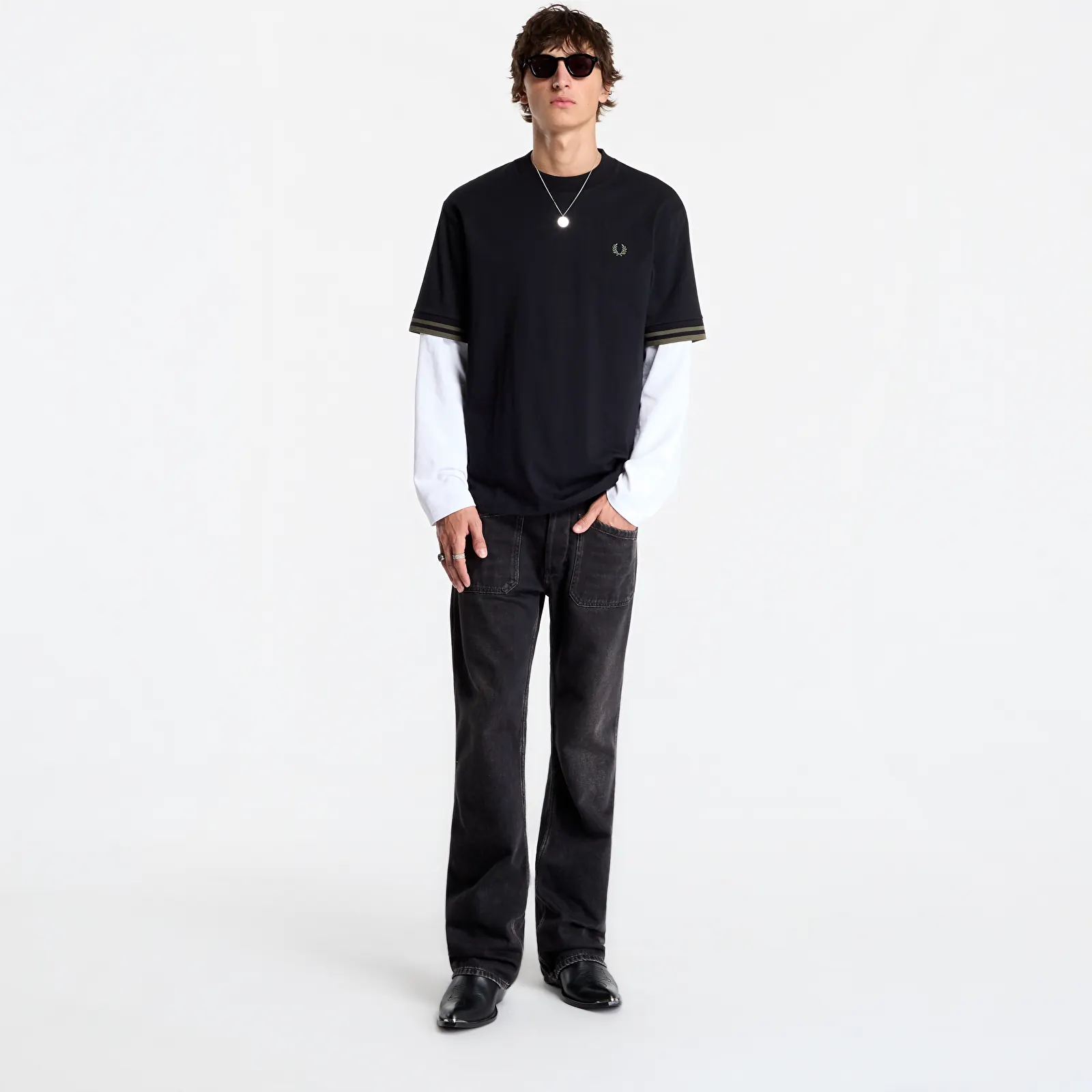 Men's T-shirts FRED PERRY Bold Tipped Tshirt Black