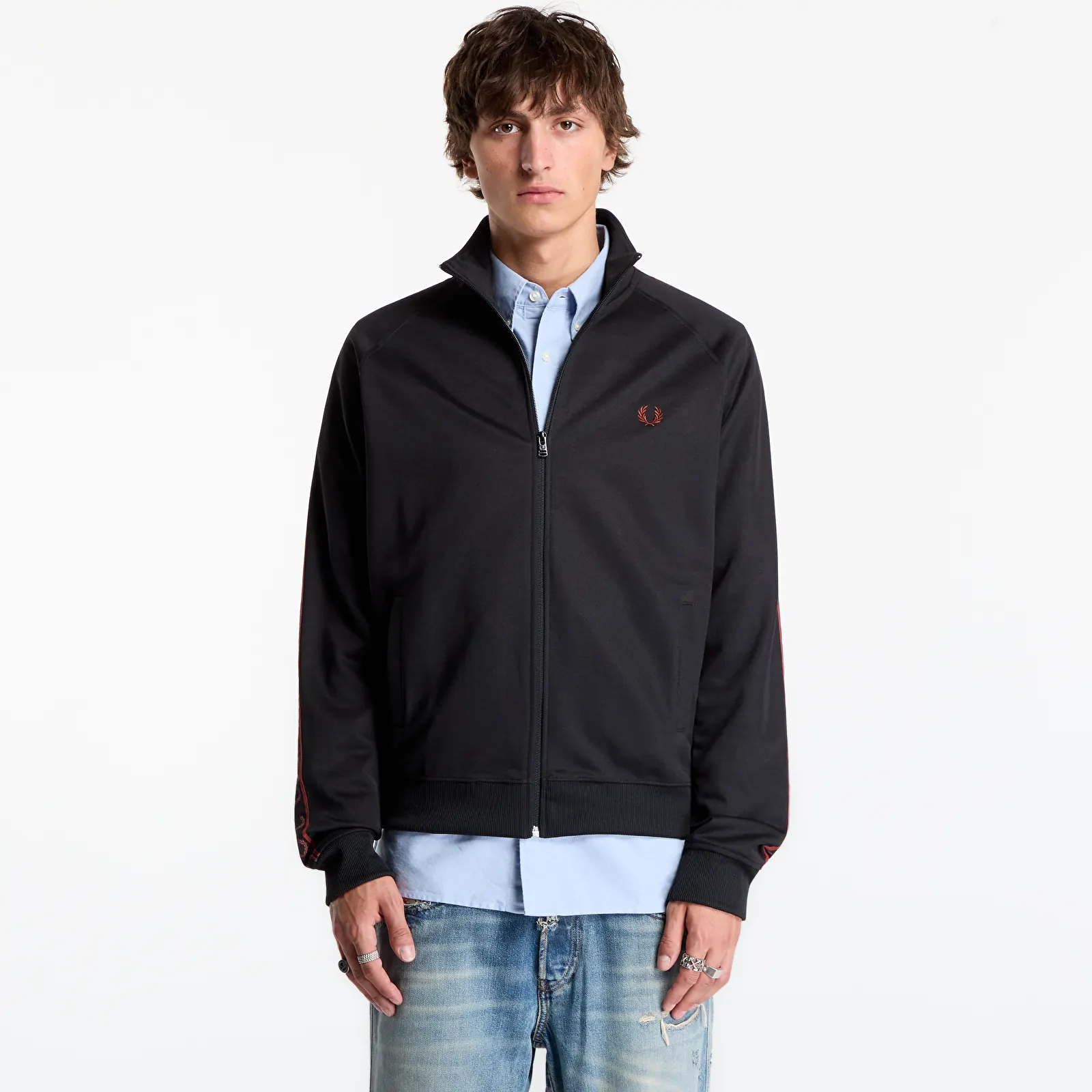 Hoodies and sweatshirts  FRED PERRY Contrast Tape Track Jacket Black