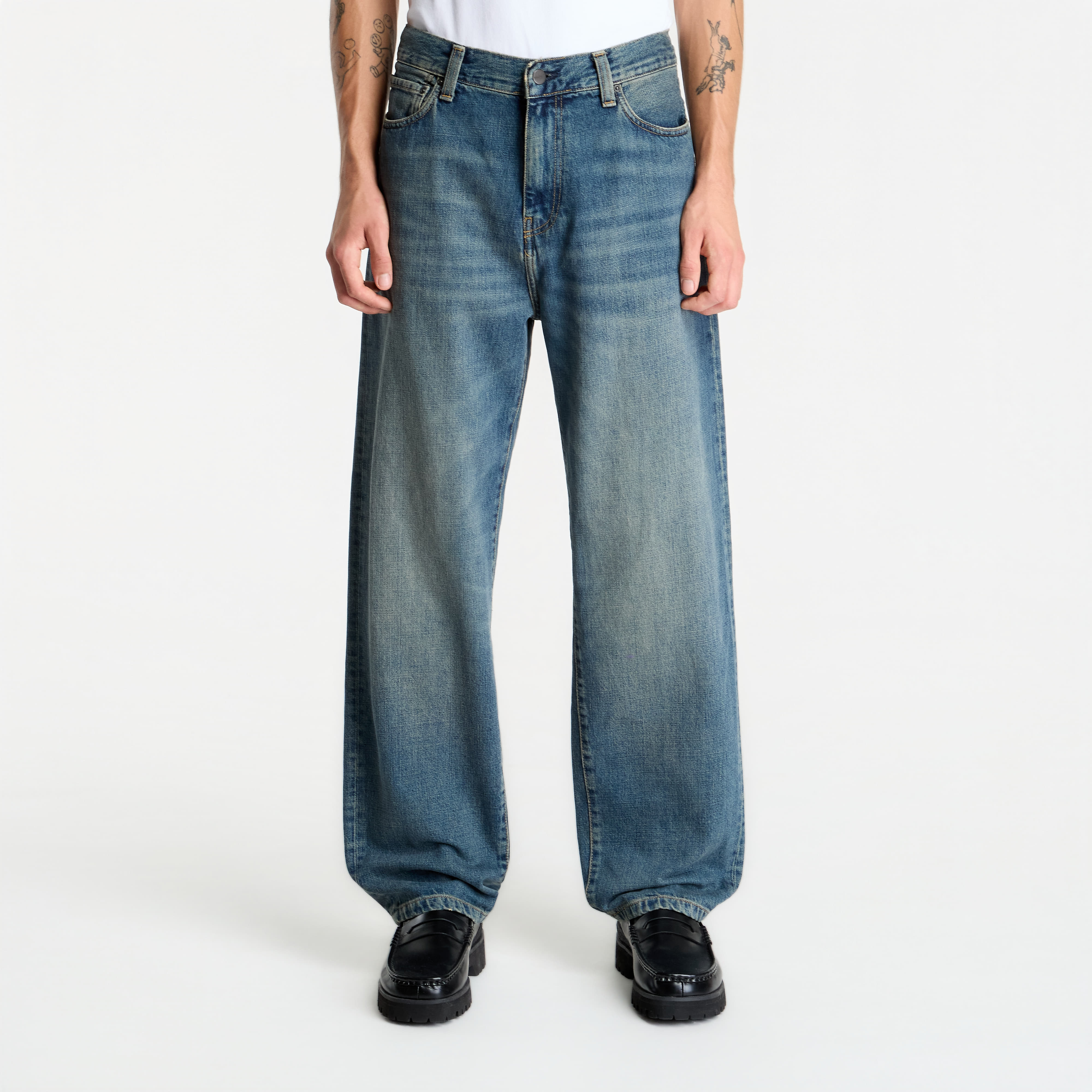 Дънки Carhartt WIP Aaron Pant Blue Worn Used Wash 30