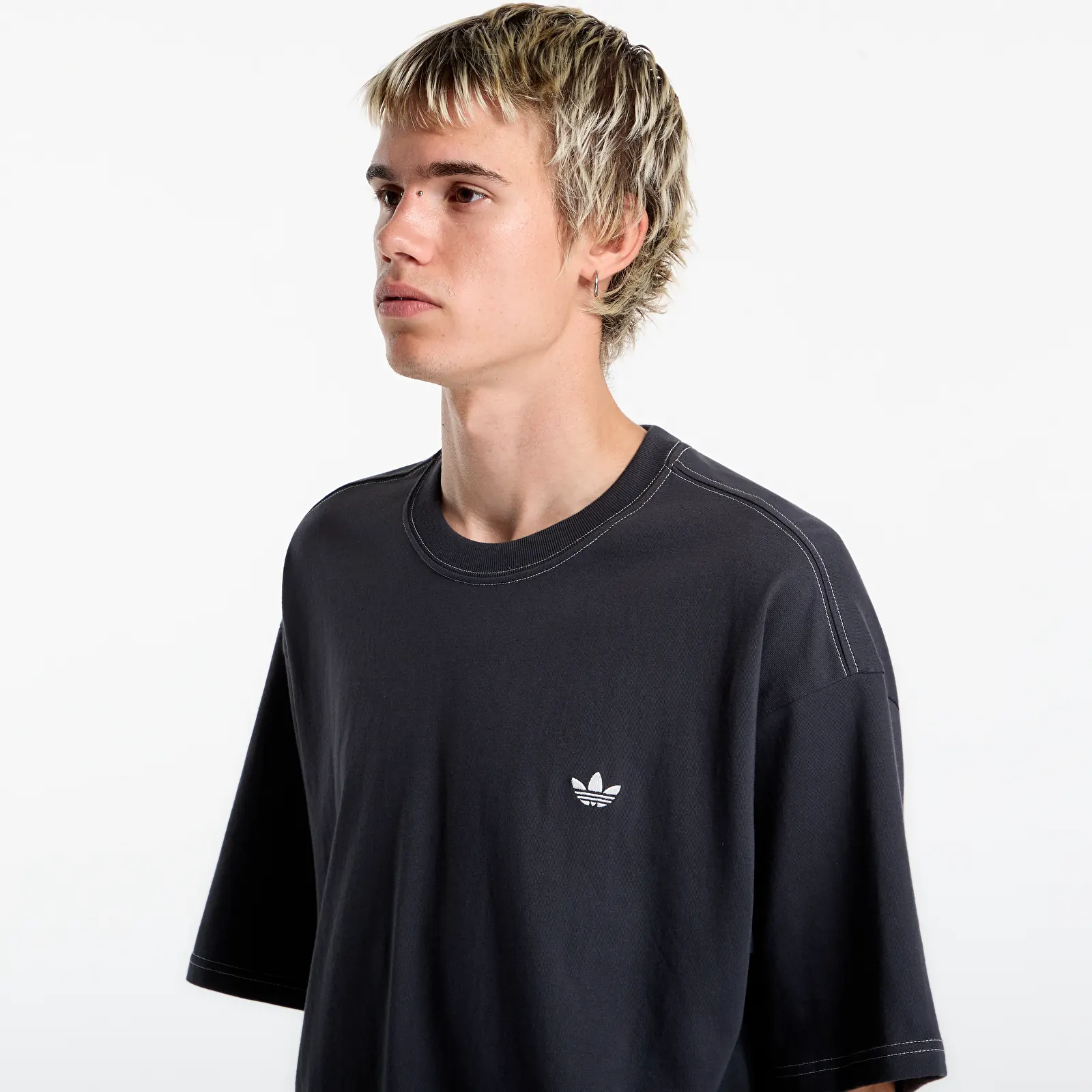 Pánske tričká adidas Contrast Oversized T-Shirt Carbon