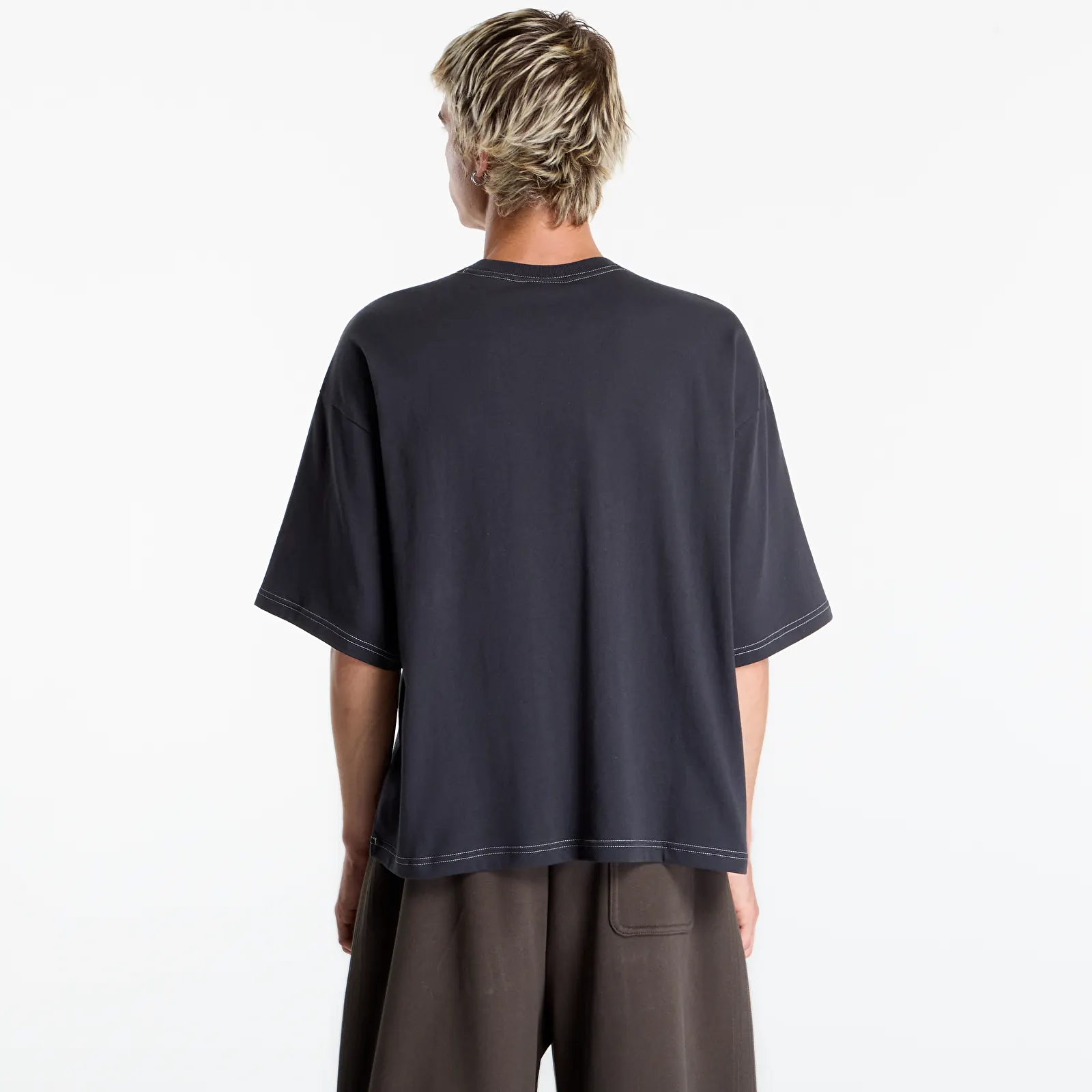 Pánske tričká adidas Contrast Oversized T-Shirt Carbon
