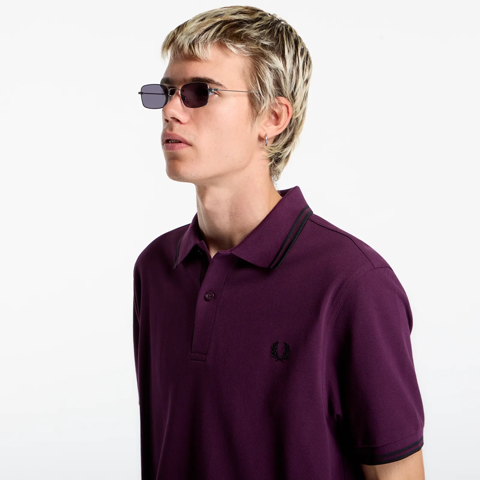 T-shirts homme FRED PERRY Twin Tipped Fred Perry Shirt Plum/Black