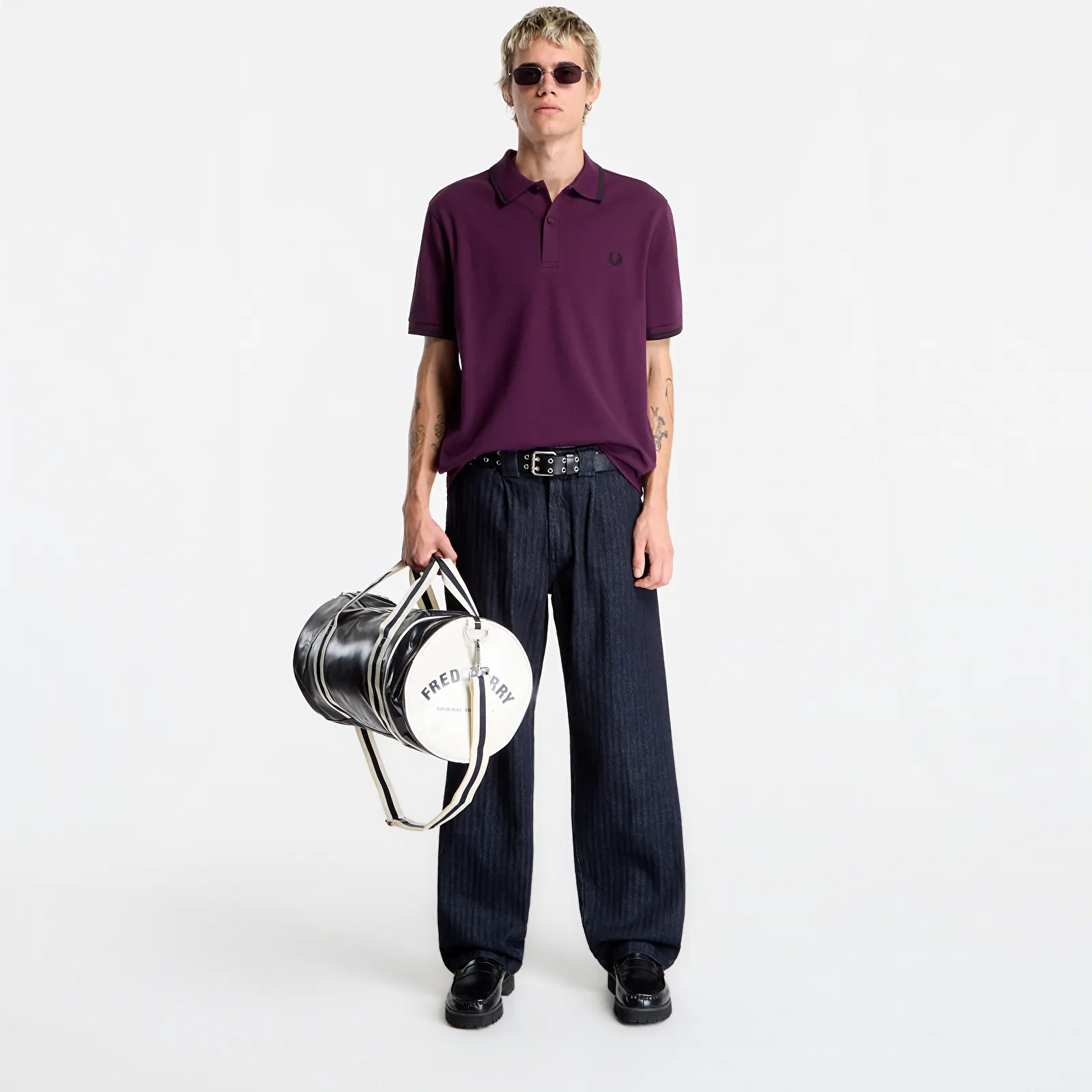 T-shirts homme FRED PERRY Twin Tipped Fred Perry Shirt Plum/Black