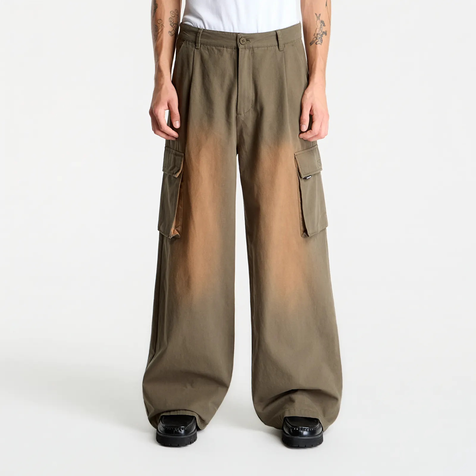 Pantaloni bărbați Daily Paper Washed Two Pocket Cargo Pants Army Green