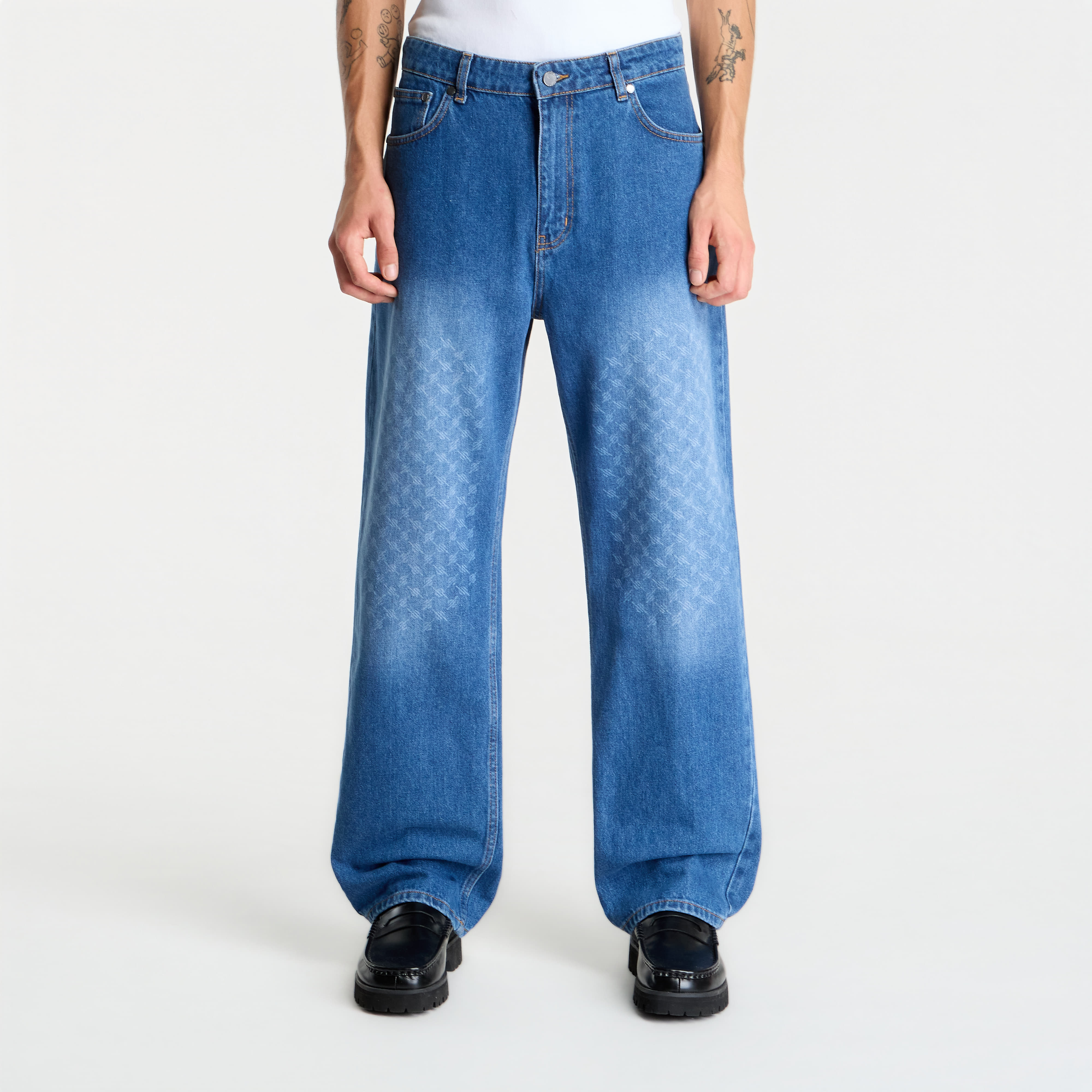 Дънки Daily Paper Faded Monogram Amba Jeans Mid Blue M
