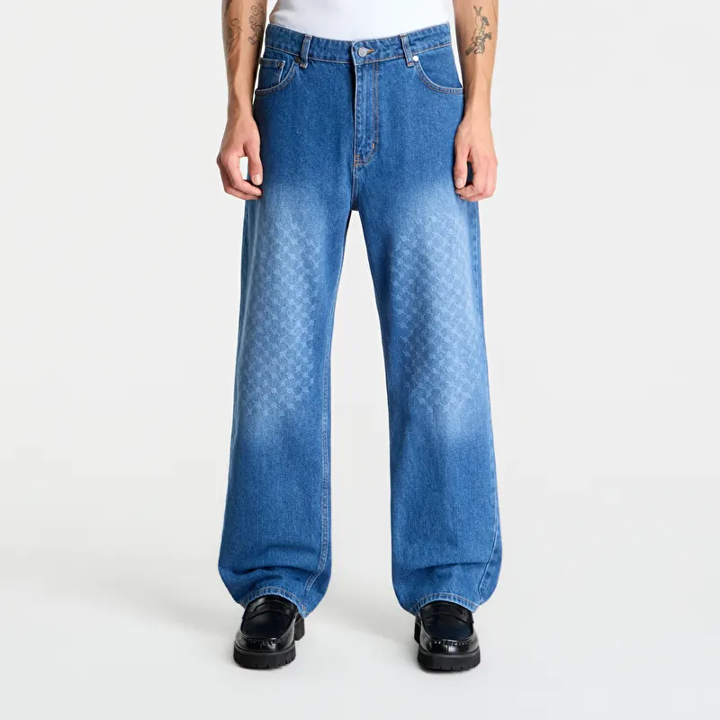 Daily Paper Faded Monogram Amba Jeans Mid Blue