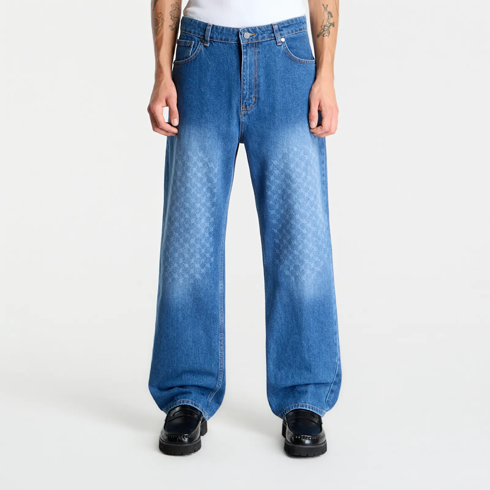 Jeans Daily Paper Faded Monogram Amba Jeans Mid Blue