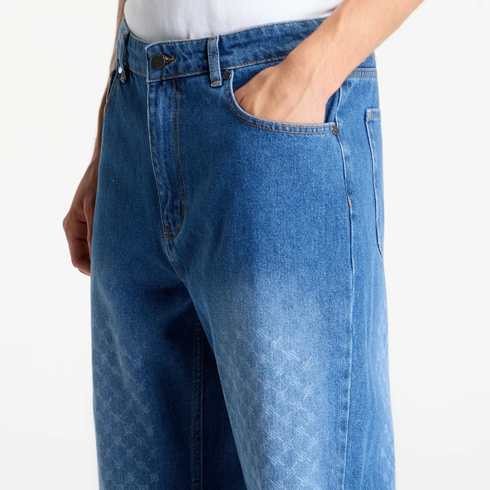 Jeans Daily Paper Faded Monogram Amba Jeans Mid Blue