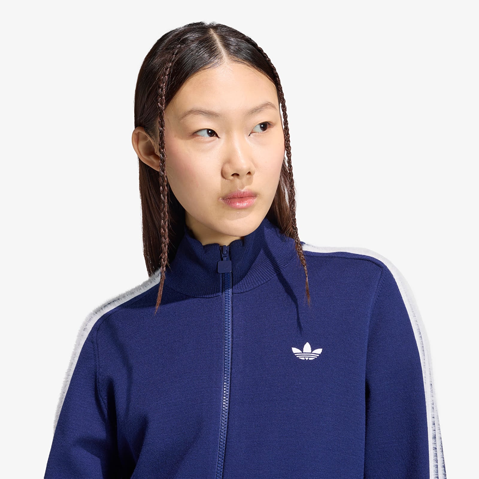 Women's jackets adidas Knitted Firebird Track Top Dark Blue/ White
