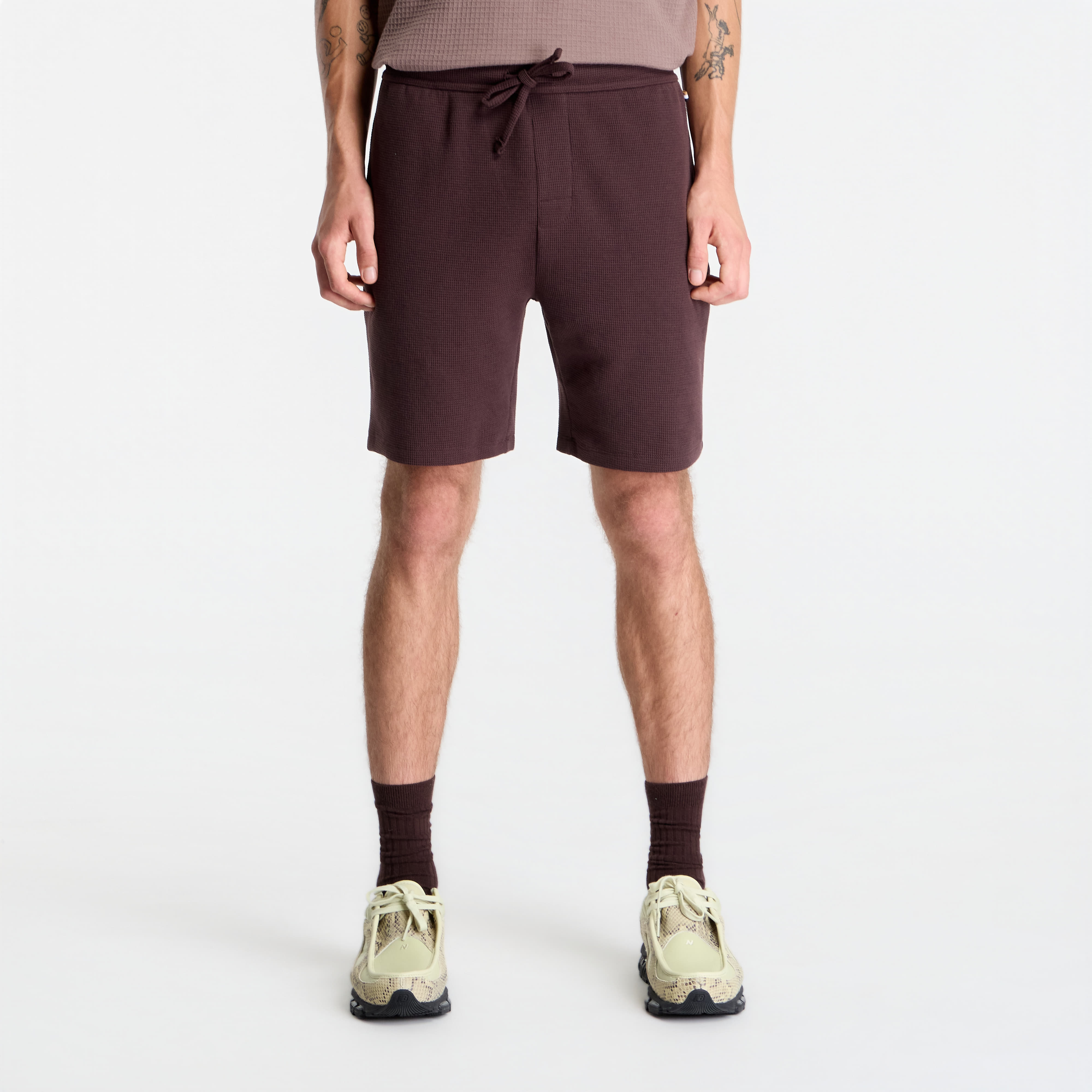 Къси панталони Hugo Boss Waffle Shorts Brown S