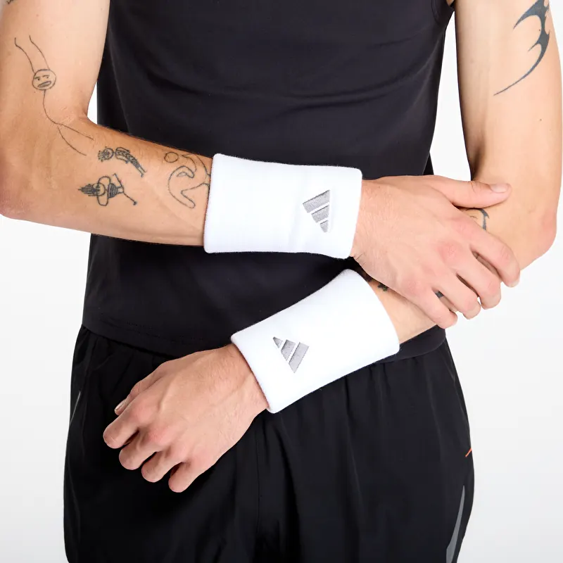 adidas Tennis Wristband Large White/ Iron Met.