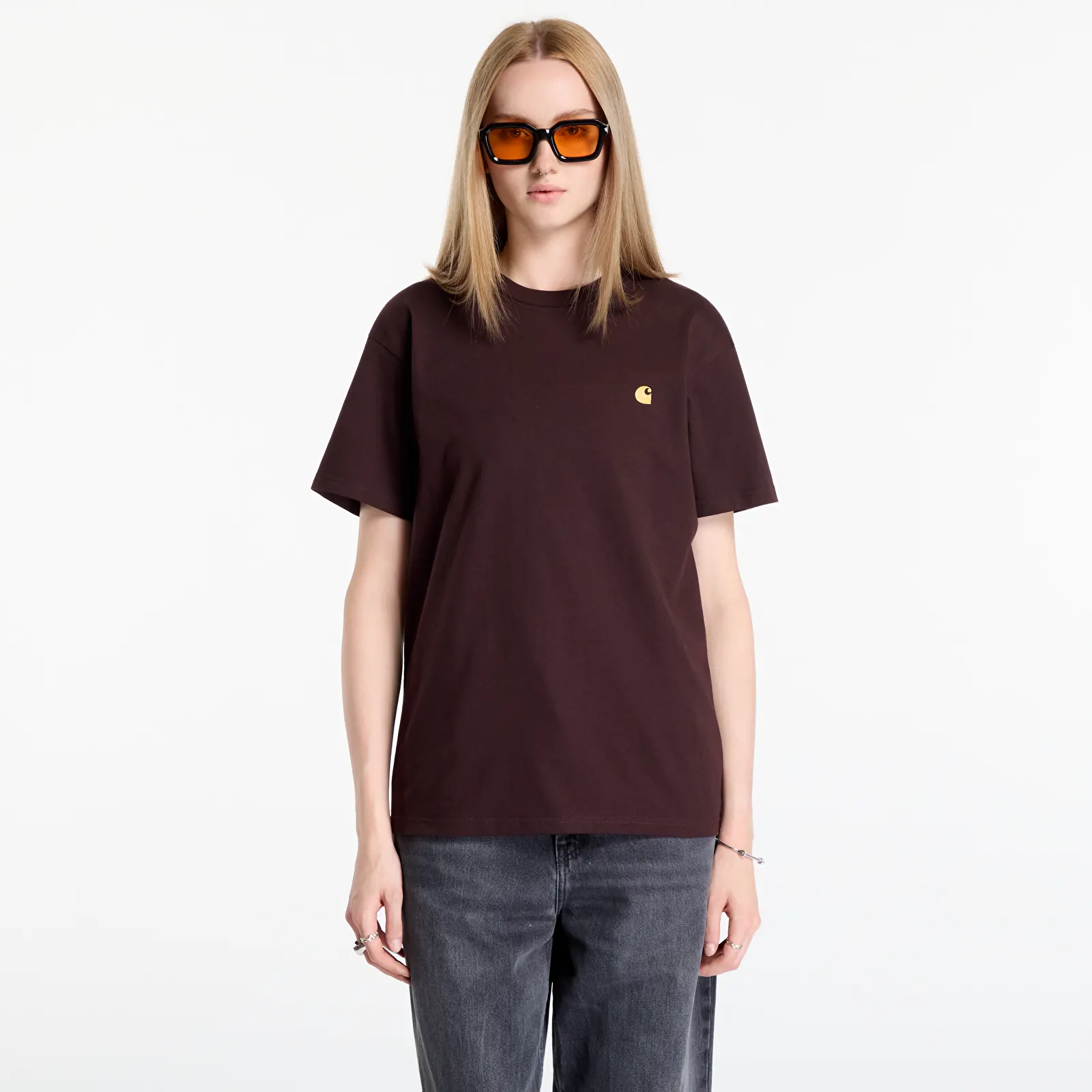 T-shirts homme Carhartt WIP S/S Chase T-Shirt UNISEX Palisander/ Gold