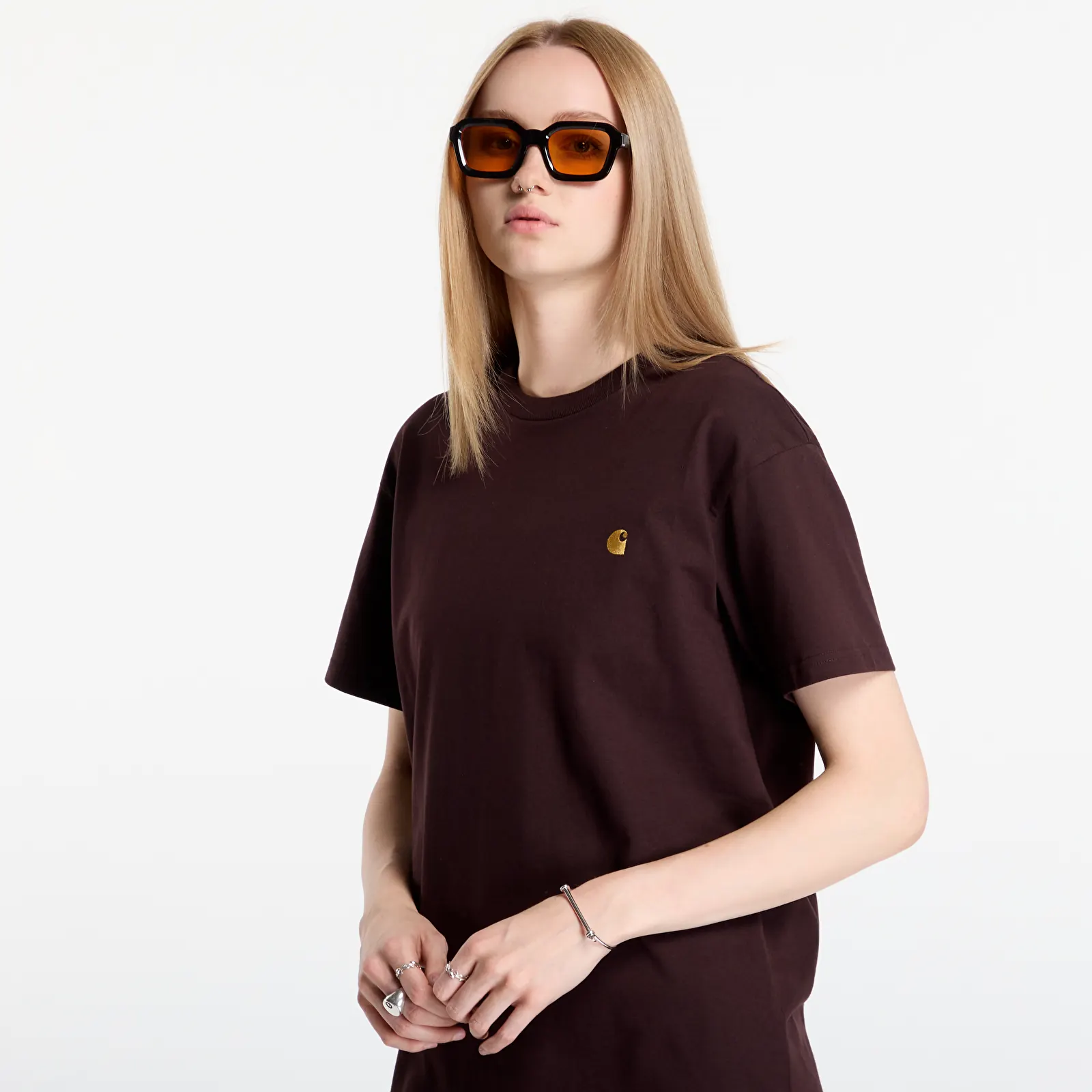 T-shirts homme Carhartt WIP S/S Chase T-Shirt UNISEX Palisander/ Gold