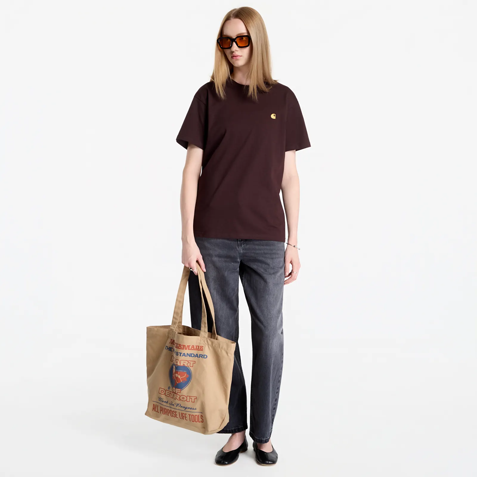 T-shirts homme Carhartt WIP S/S Chase T-Shirt UNISEX Palisander/ Gold