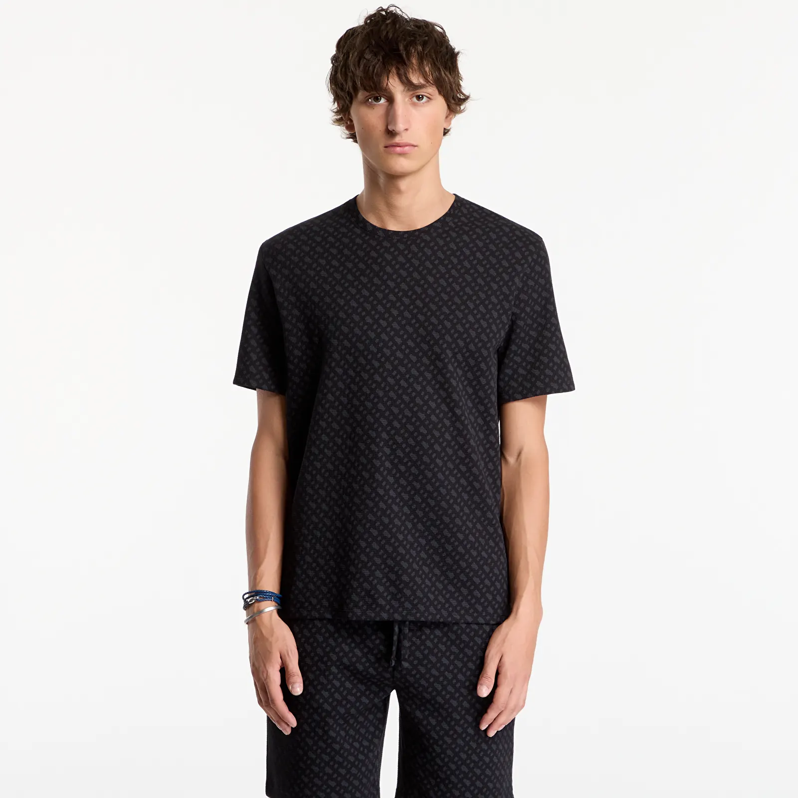 Pánská trička Hugo Boss Waffleaop T-Shirt Black