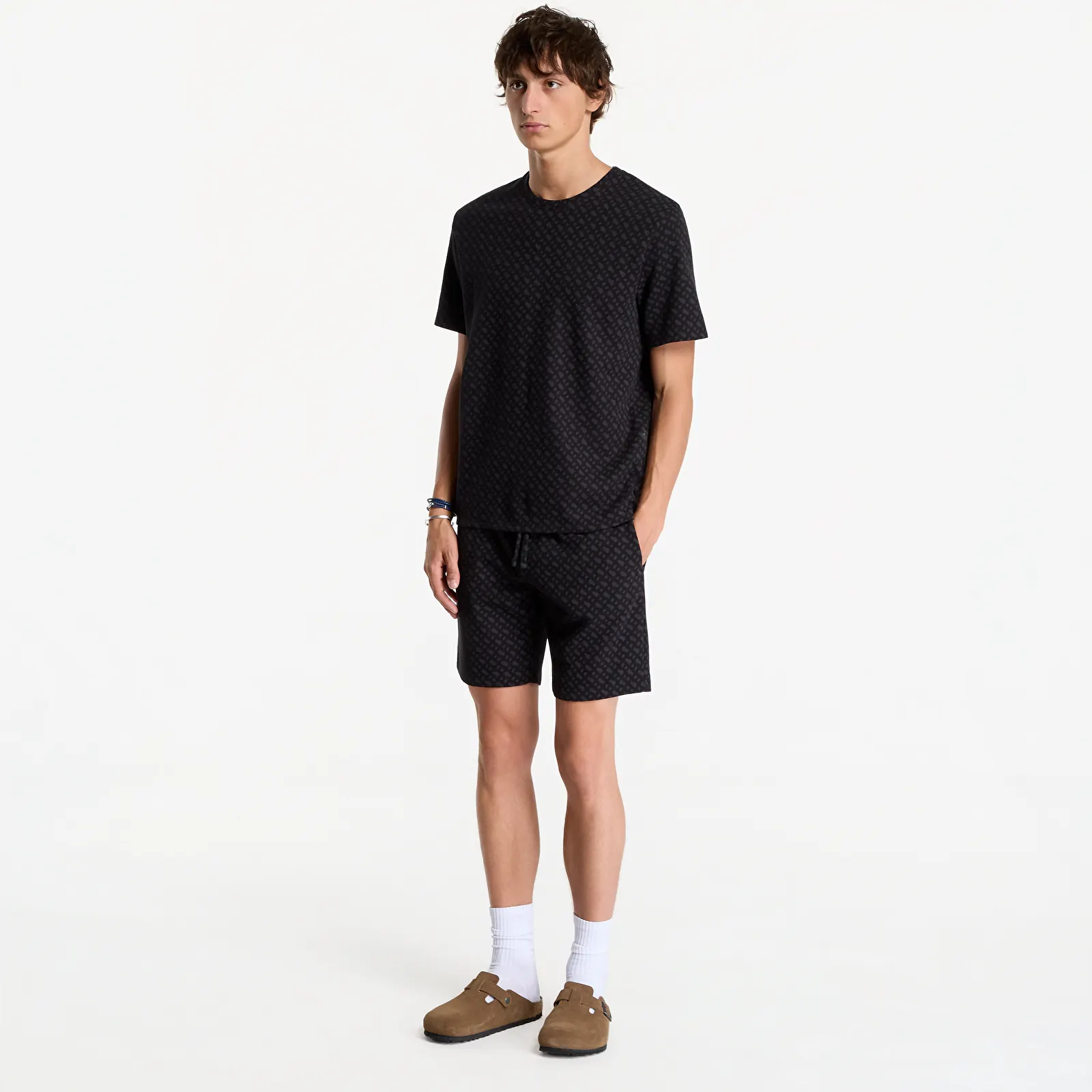Pánská trička Hugo Boss Waffleaop T-Shirt Black