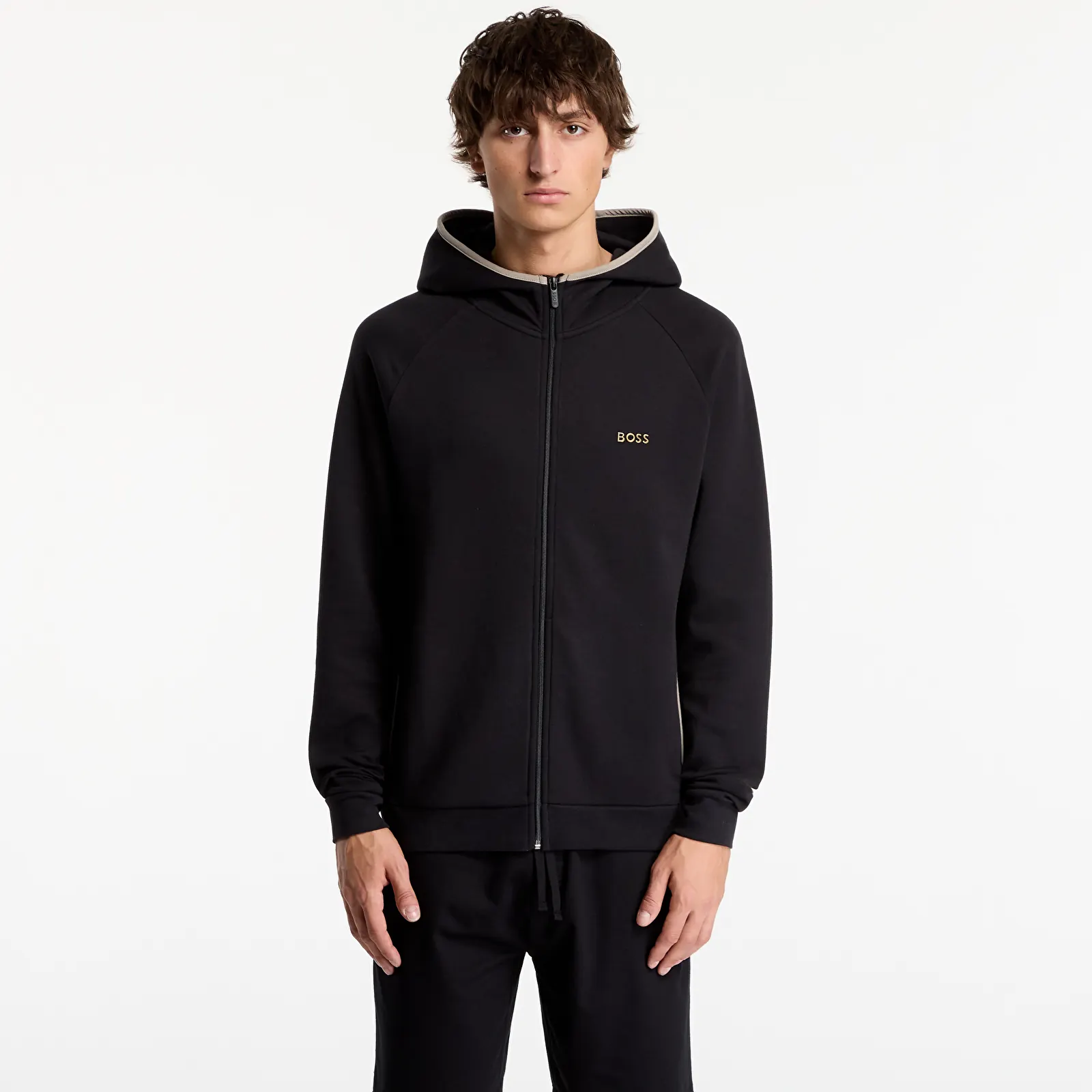 Sweatshirts til mænd Hugo Boss Sense Hooded Jacket Black