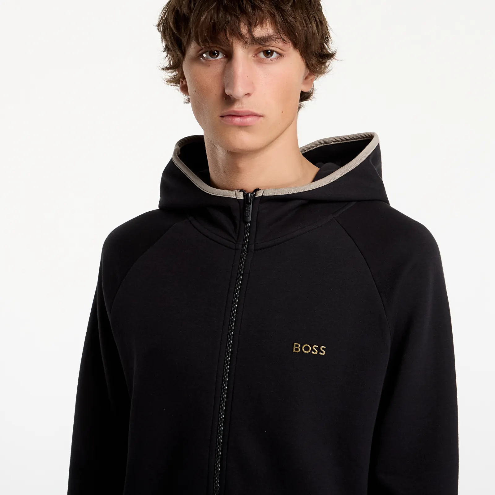 Sweatshirts til mænd Hugo Boss Sense Hooded Jacket Black