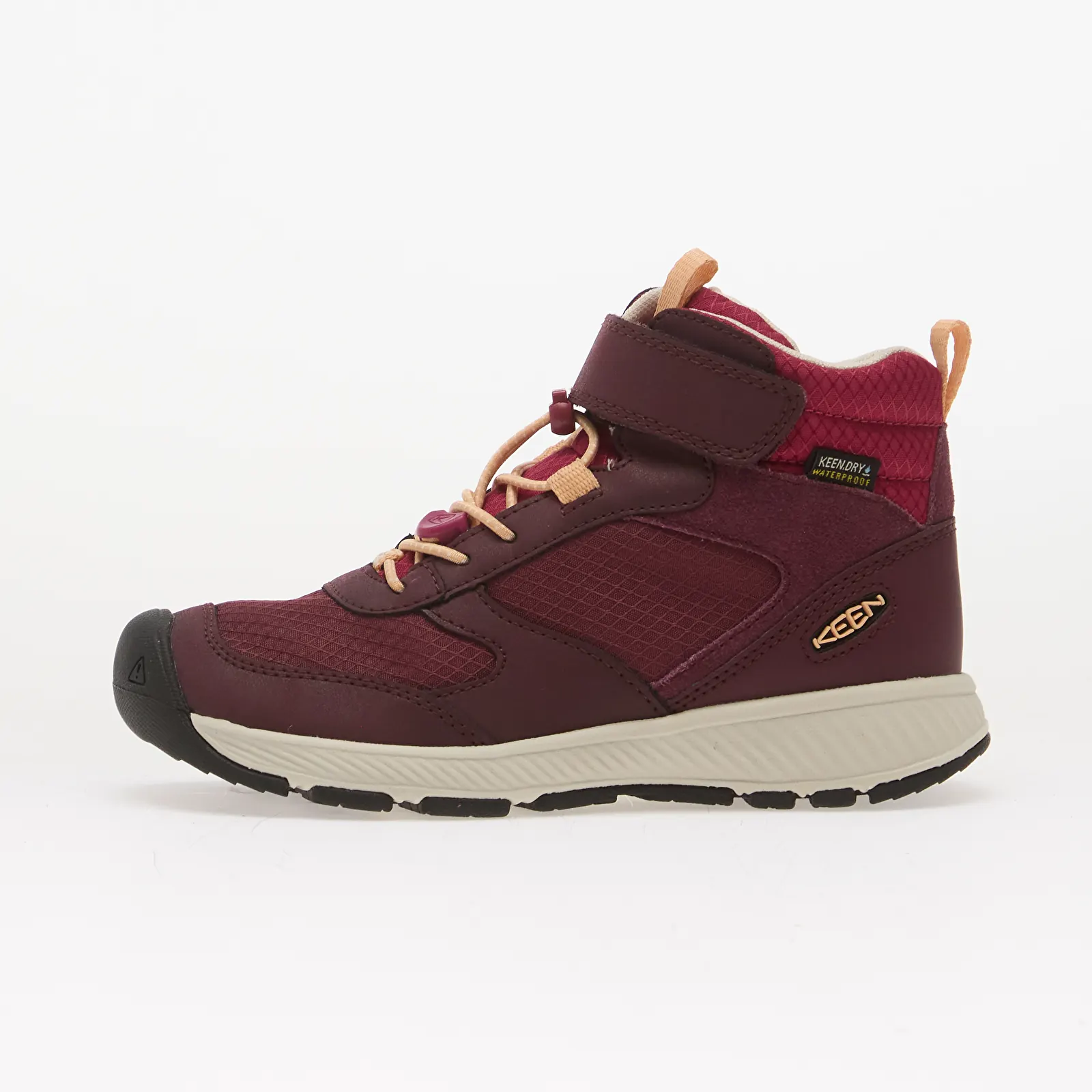 Otroške superge in čevlji KEEN Skua MID WP Youth Fig/ Peach Fuzz