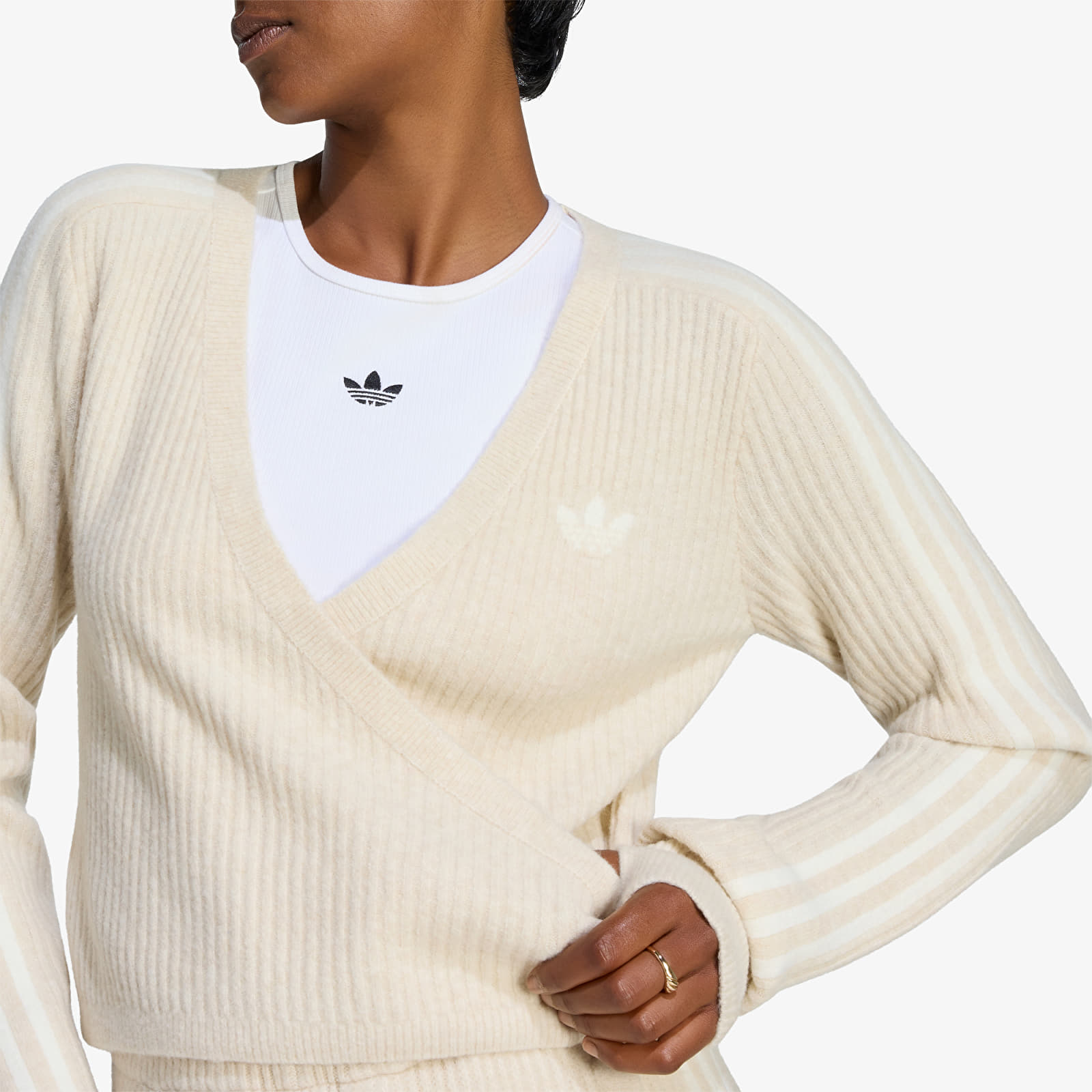 Women's cardigans adidas Adiluna Season 2 x Jennie Knitted Wrap Around Cardigan Bliss