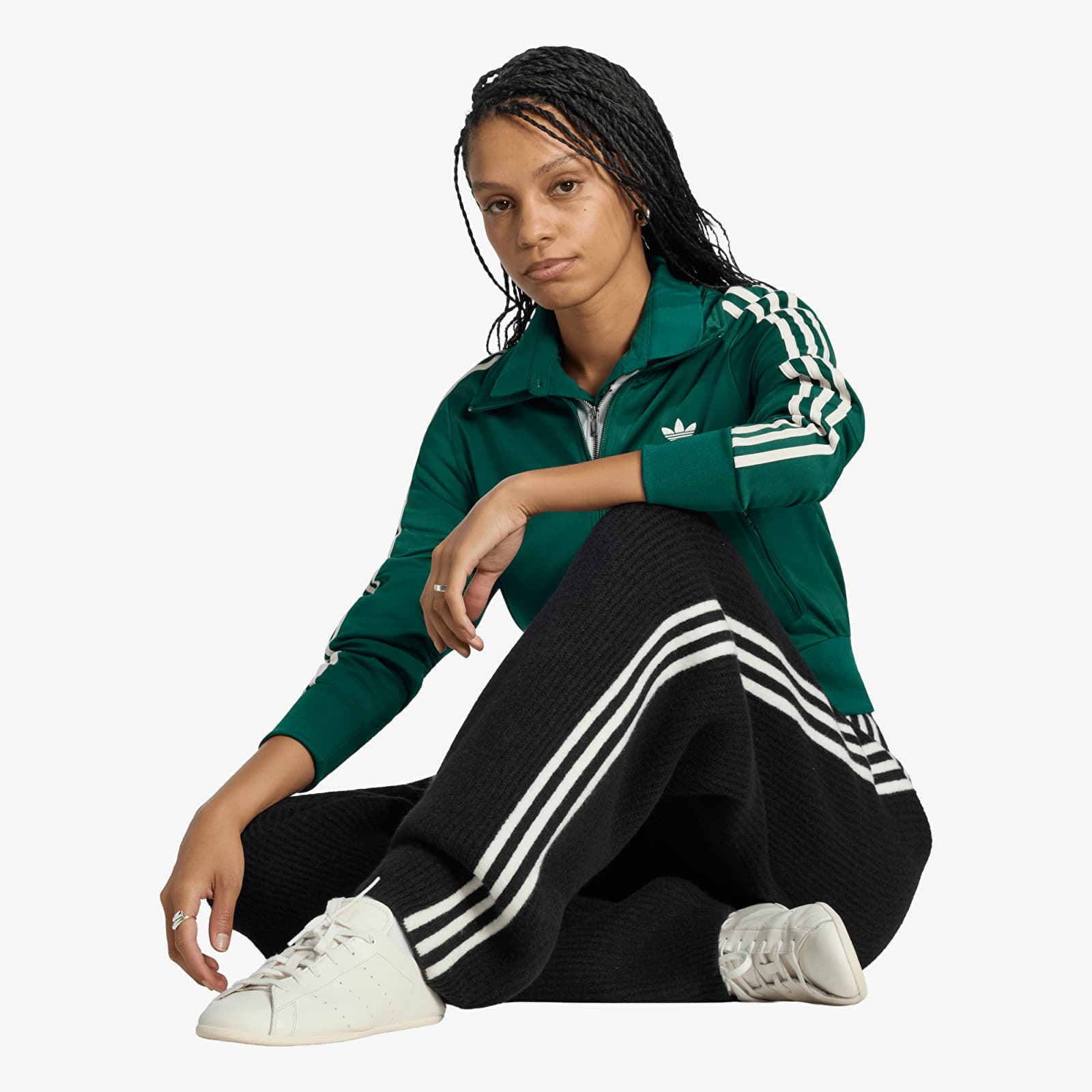 Dámske tepláky adidas Adiluna Season 2 x Jennie Knitted Loose Pants Black