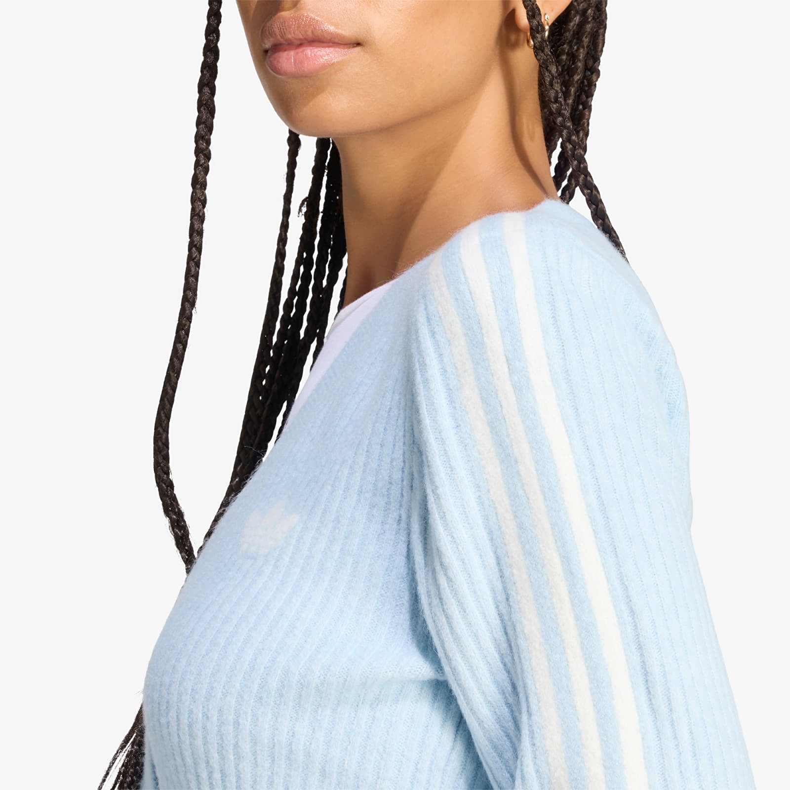 Дамски жилетки adidas Adiluna Season 2 x Jennie Knitted Wrap Around Cardigan Wonder Blue