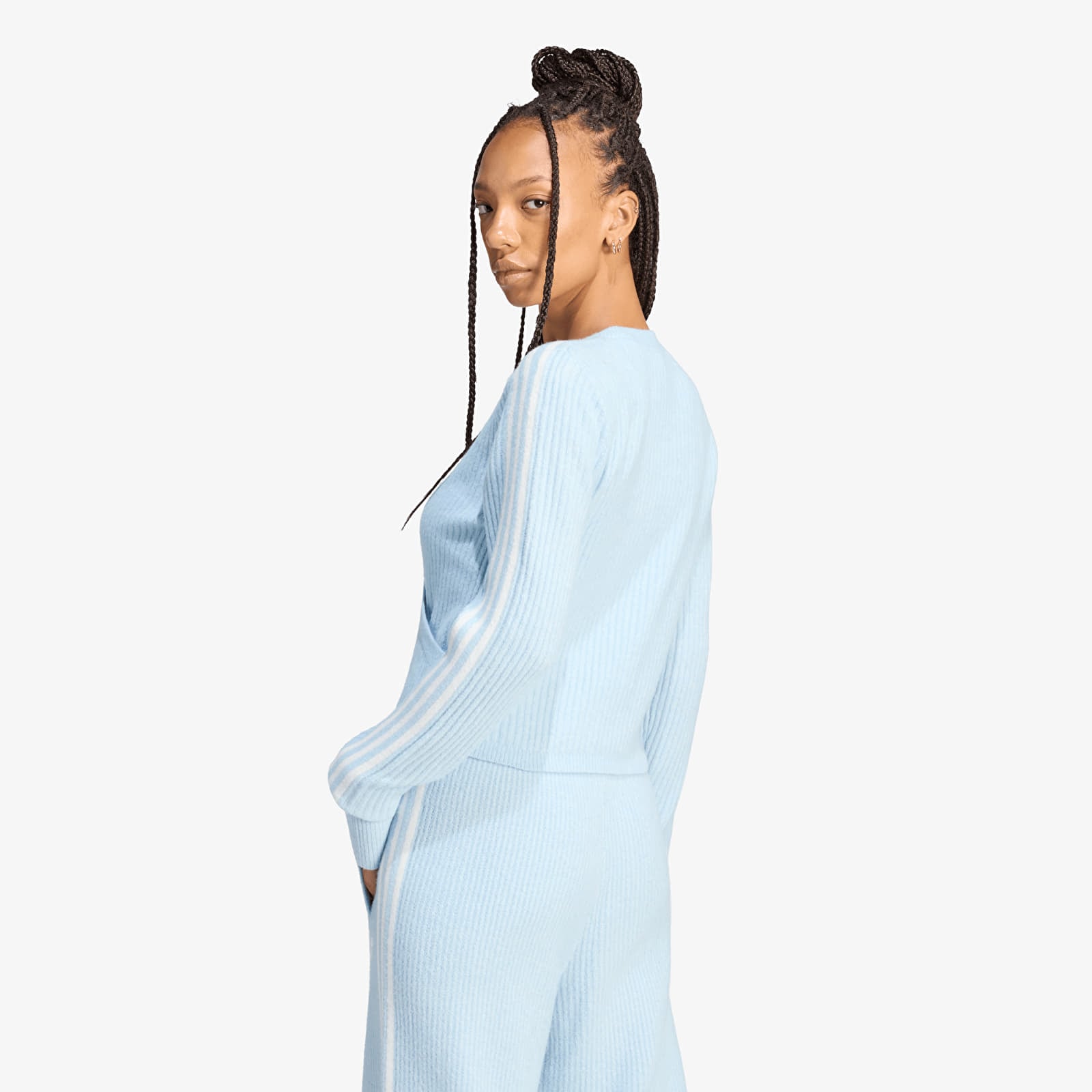 Дамски жилетки adidas Adiluna Season 2 x Jennie Knitted Wrap Around Cardigan Wonder Blue