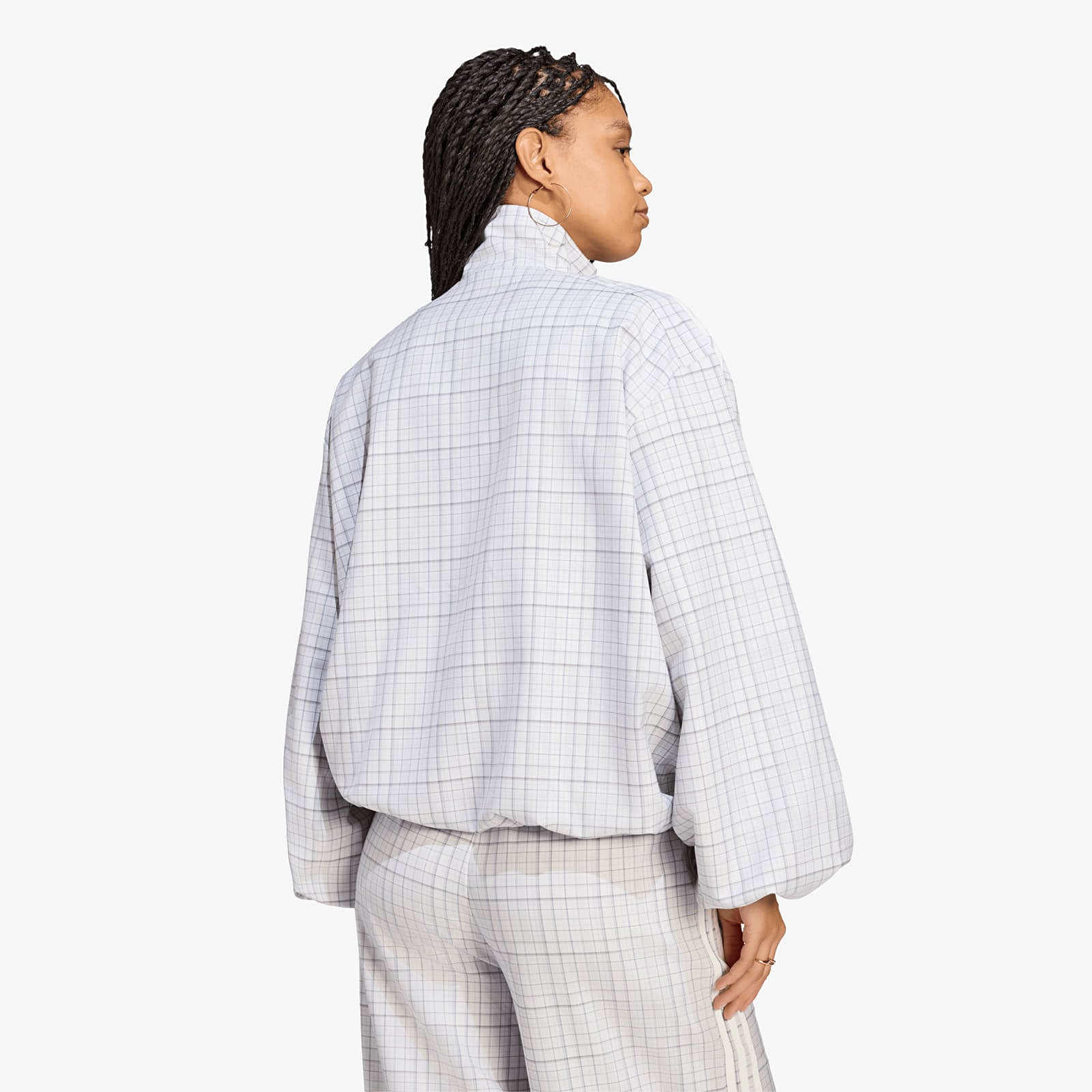 Jacken für Frauen adidas Blousy Check Track Top Dash Grey