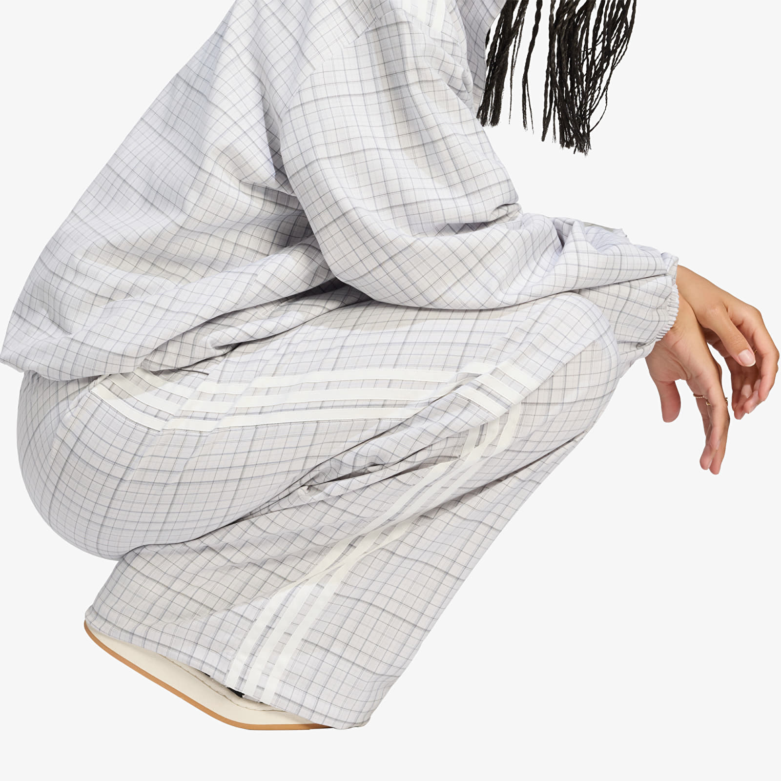 Women's Trousers adidas Loose Check Track Pants Dash Grey