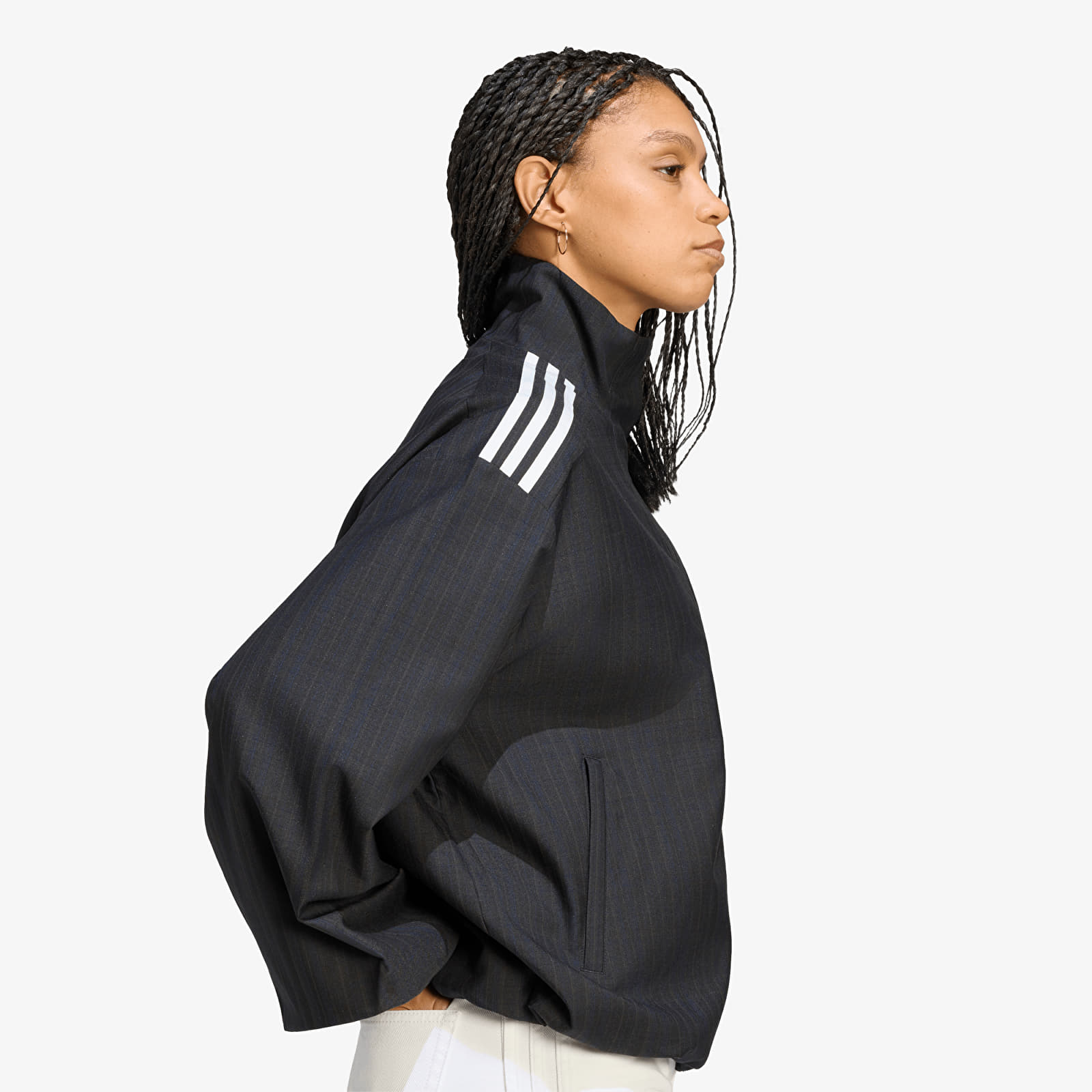 Dámské bundy adidas Blousy Check Track Top Black