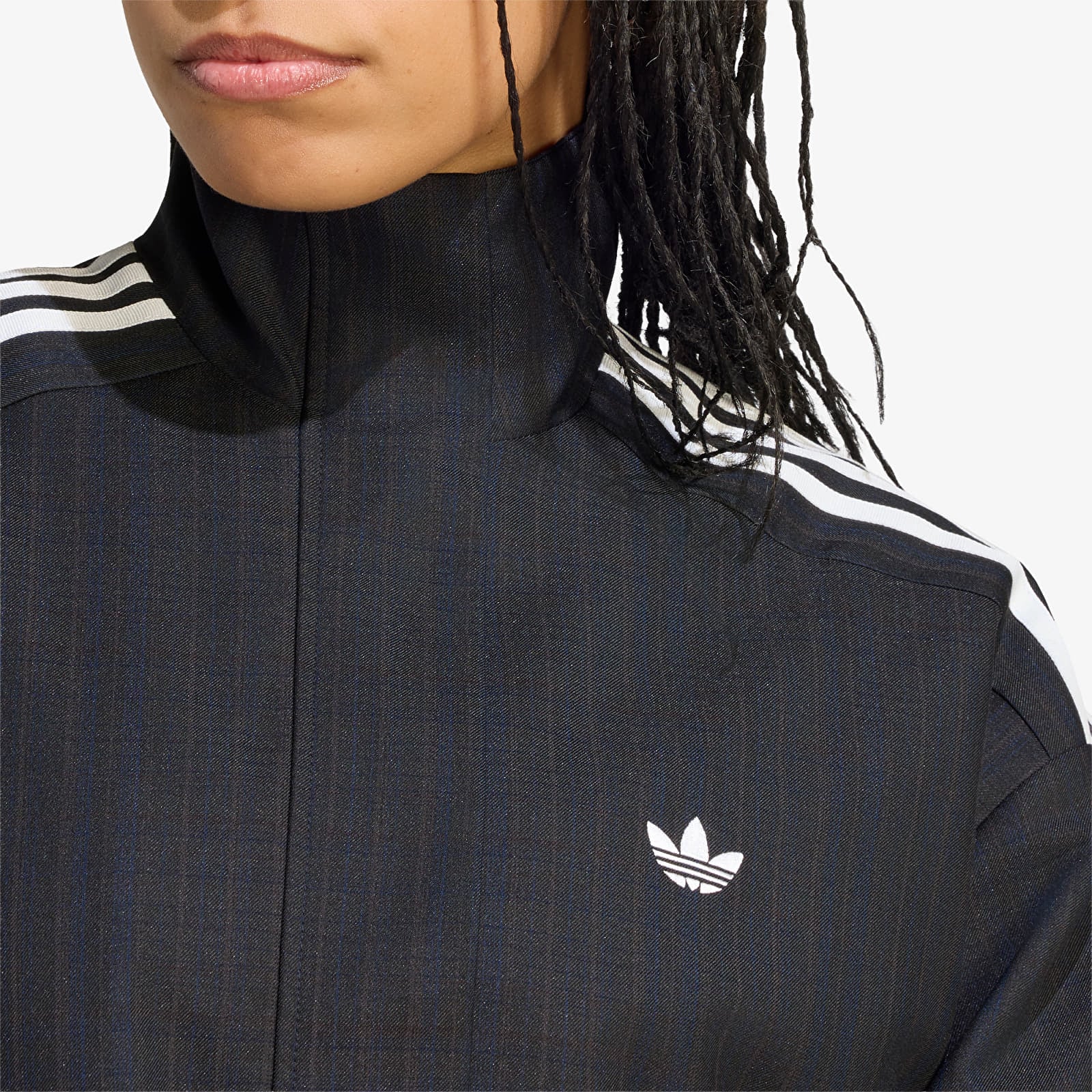 Dámské bundy adidas Blousy Check Track Top Black