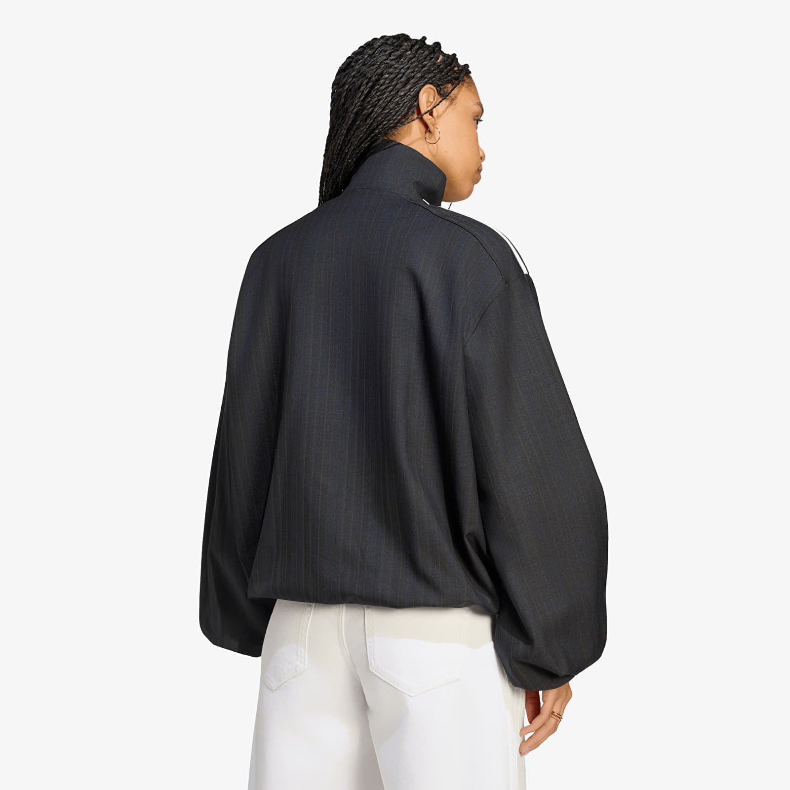 Dámské bundy adidas Blousy Check Track Top Black