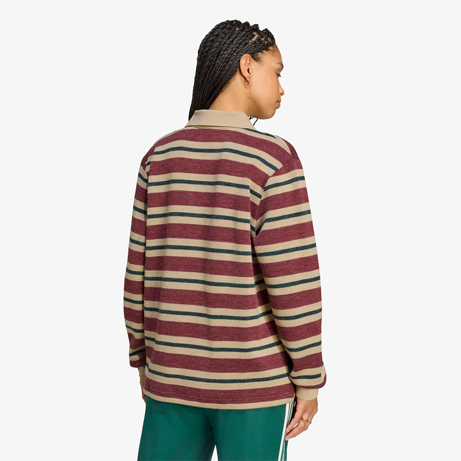 Ženski puloverji adidas Stripe Knitted Polo Shadow Red