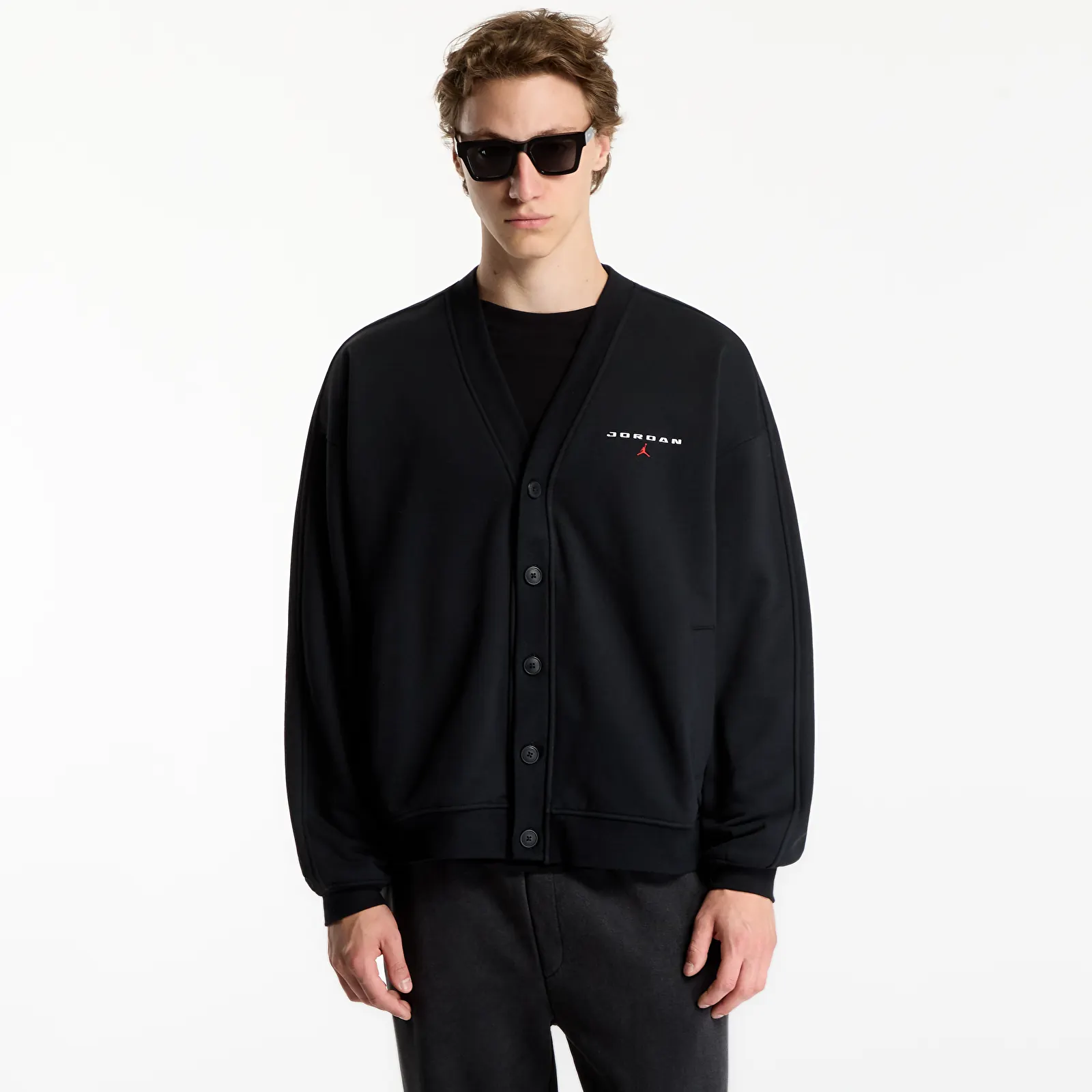 Férfi kapucnis pulcsik Jordan Flight Men's Cardigan Black