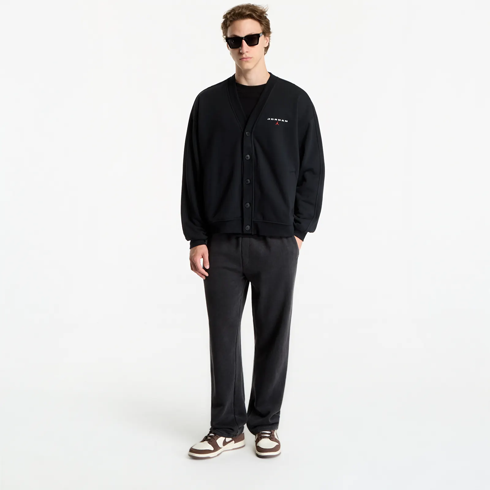 Férfi kapucnis pulcsik Jordan Flight Men's Cardigan Black