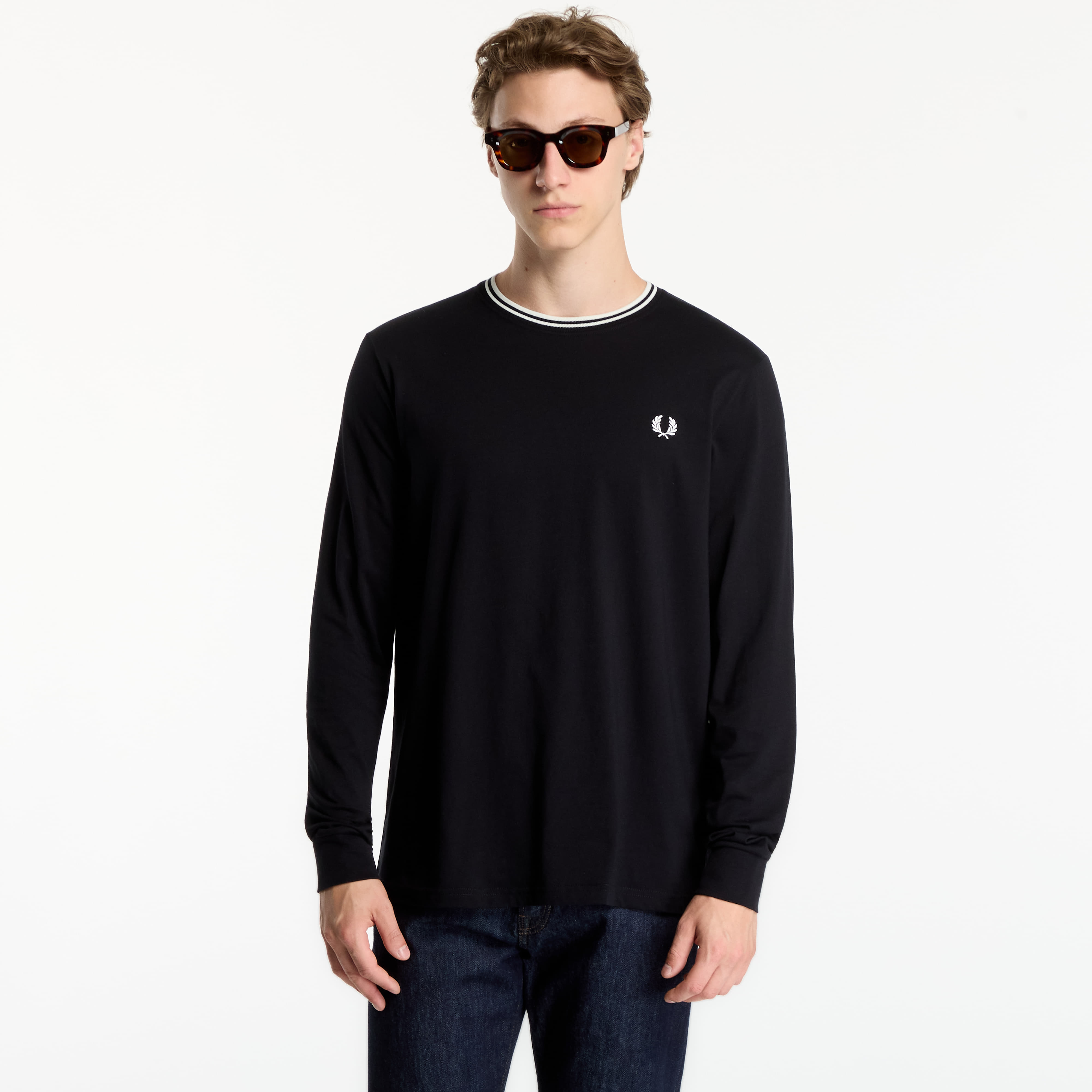 Тениска FRED PERRY LS Twin Tipped T-shirt Black M