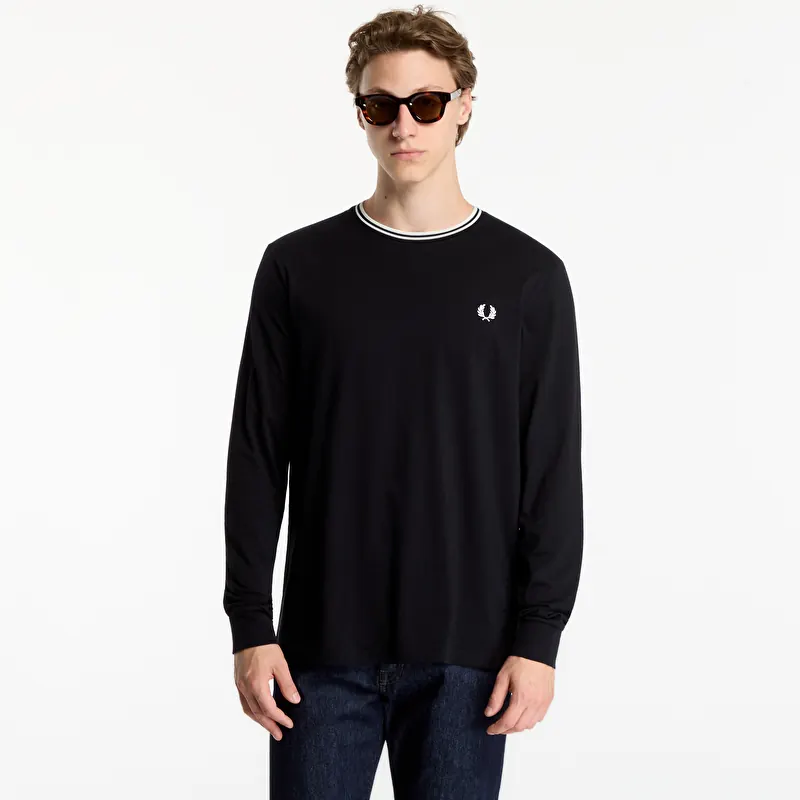 T-shirt FRED PERRY LS Twin Tipped T-shirt Black