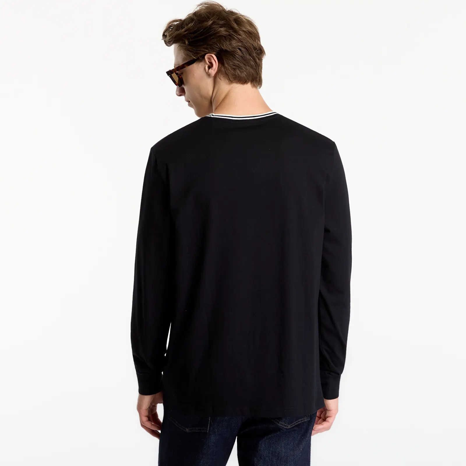 T-shirts de homem FRED PERRY LS Twin Tipped T-shirt Black