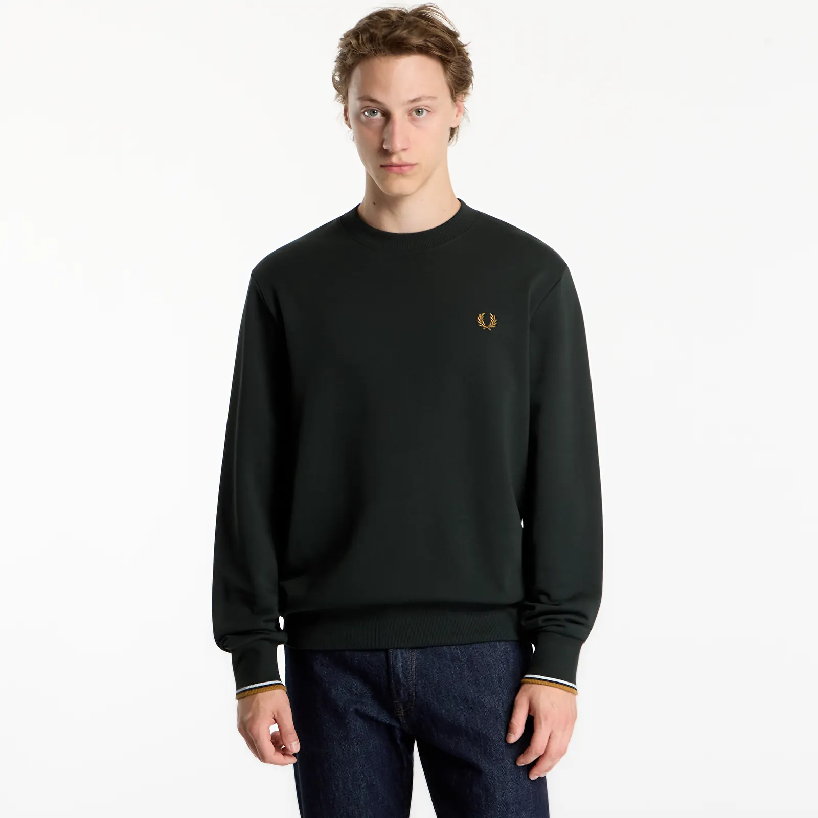 Men's sweatshirts FRED PERRY Crew Neck Sweatshirt Green