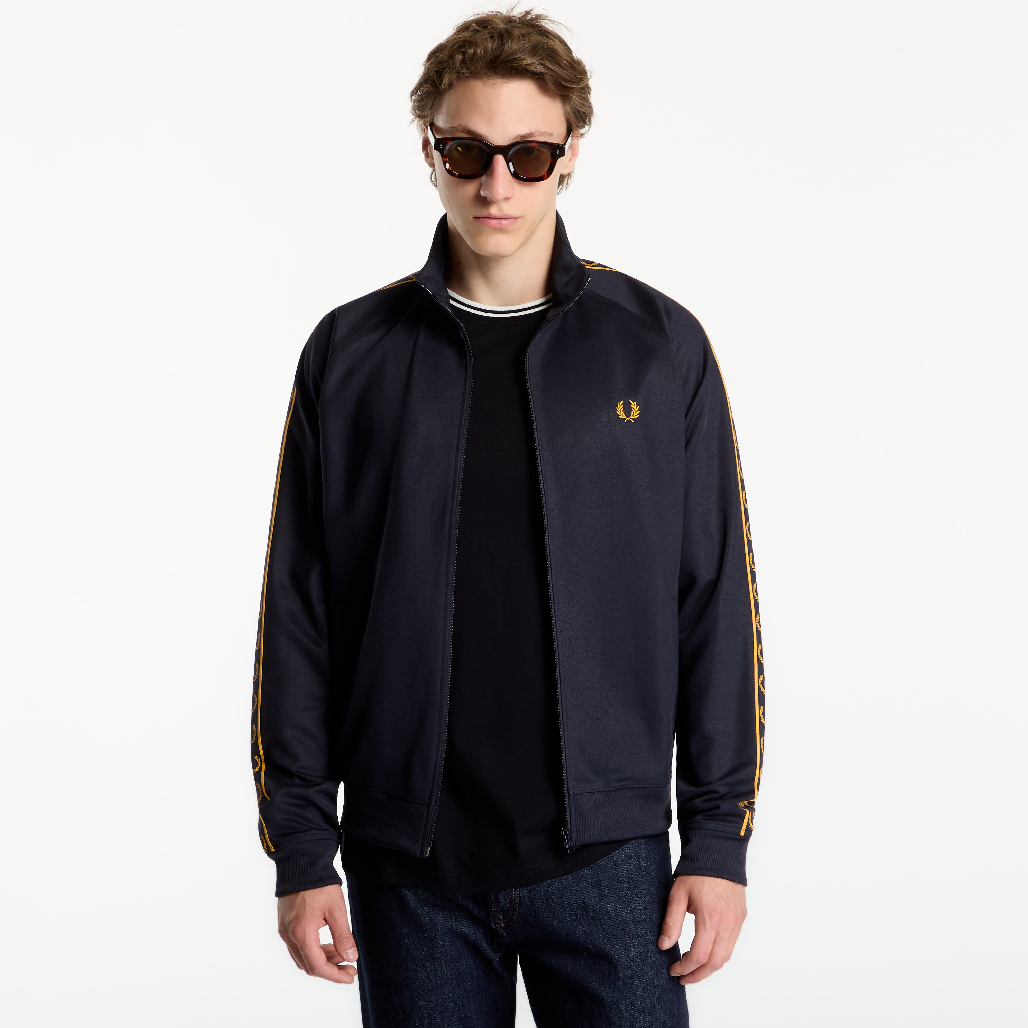 Суитшърт FRED PERRY Contrast Tape Track Jacket Navy XL