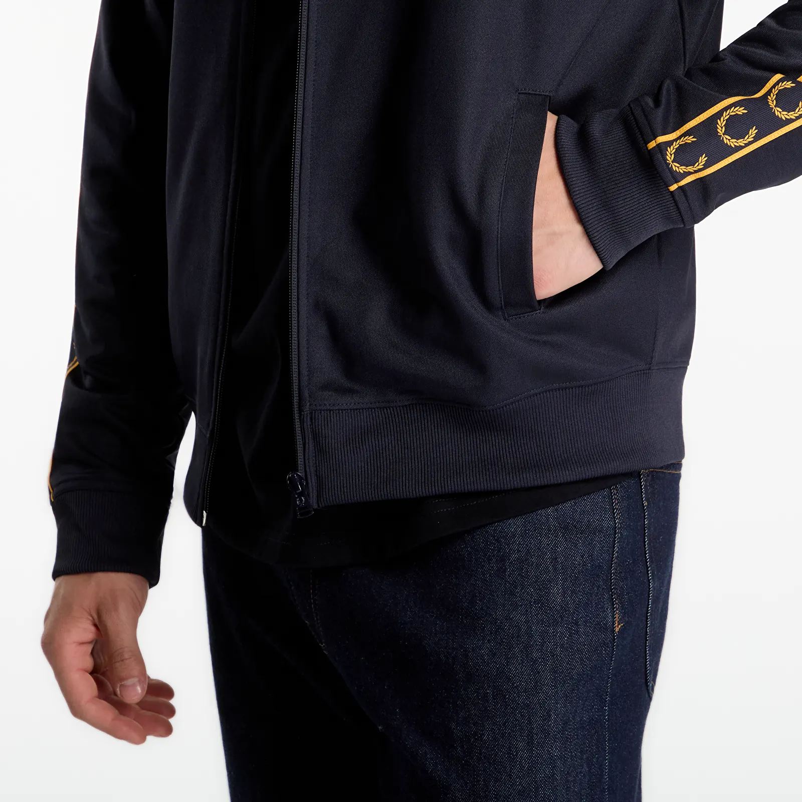 Mikiny FRED PERRY Contrast Tape Track Jacket Navy