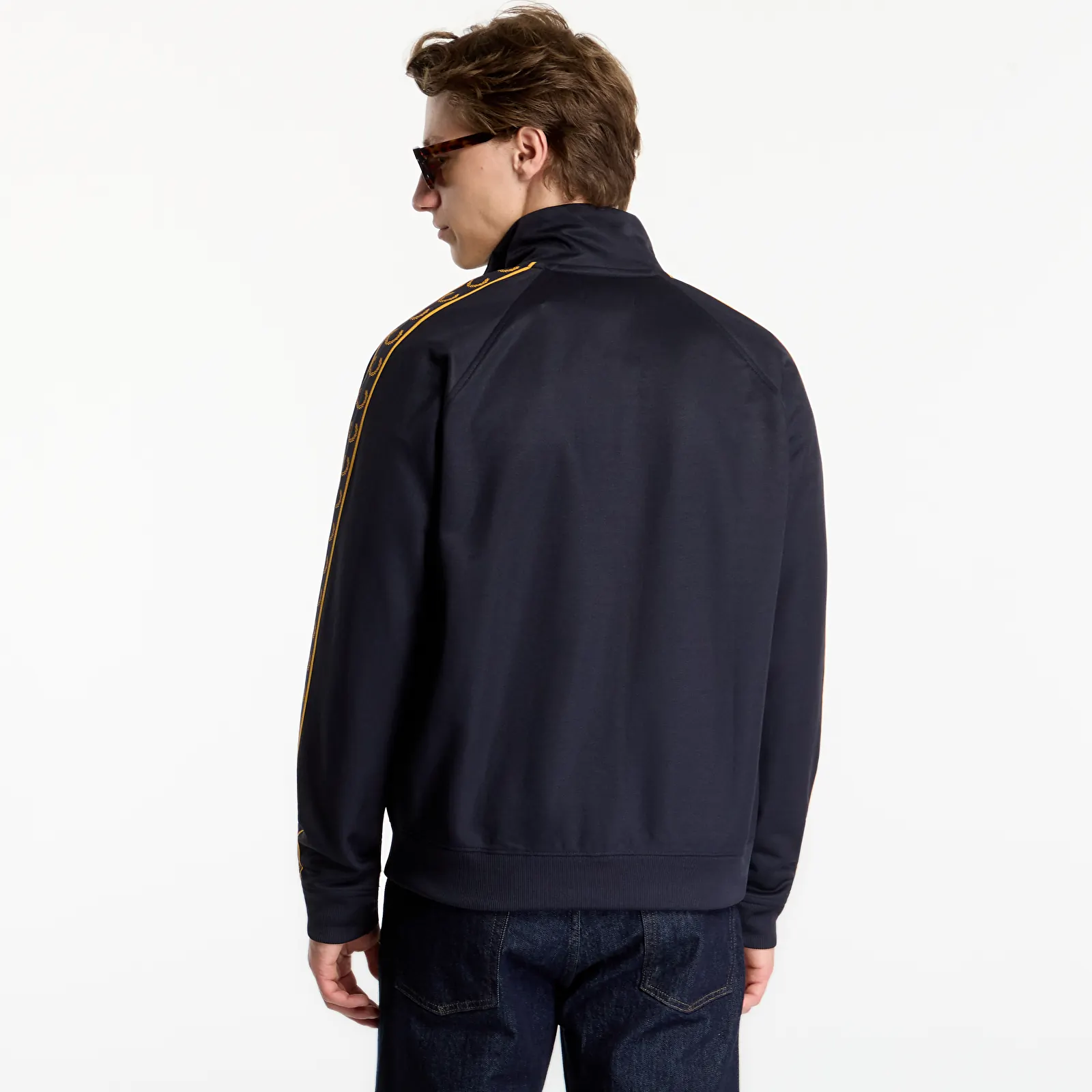 Mikiny FRED PERRY Contrast Tape Track Jacket Navy