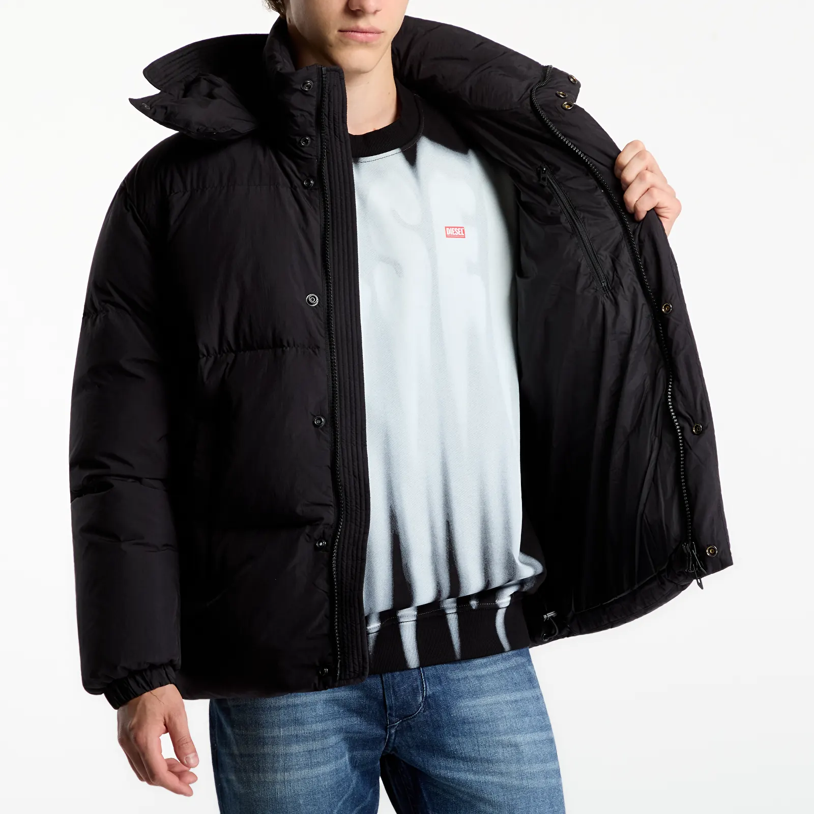 Péřovky Diesel W-Rolfys-Wrd Jacket Black