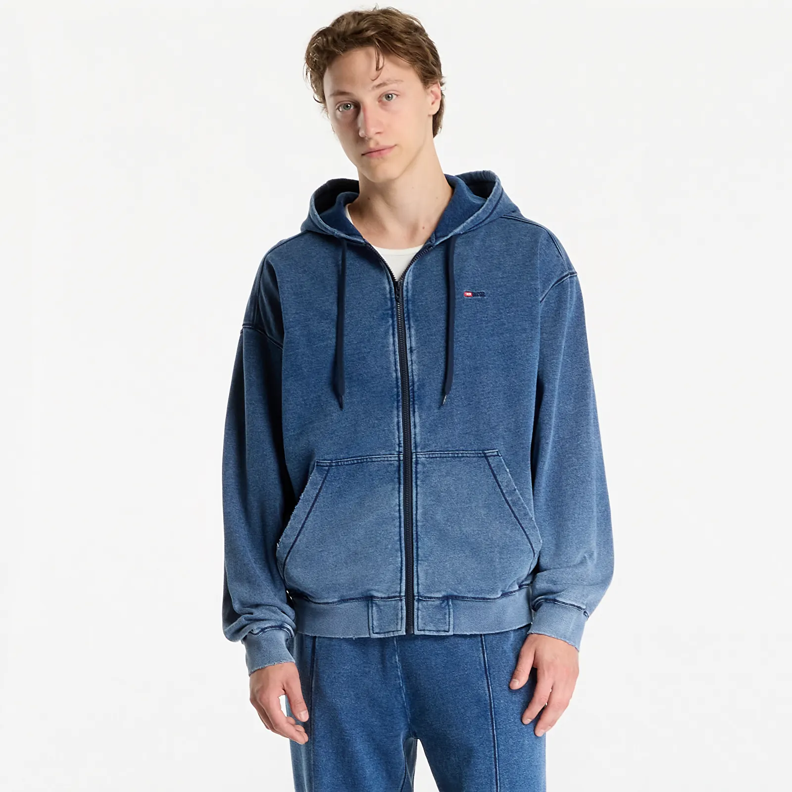 Kapucnis pulóverek és pulcsik Diesel S-Crox-Zip Sweat-Shirt Indigo