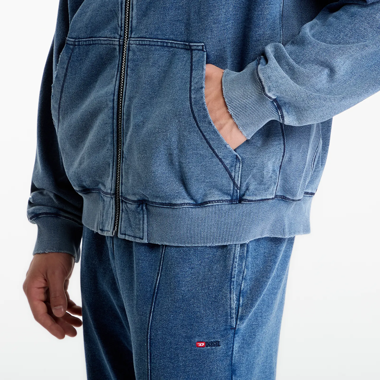 Kapucnis pulóverek és pulcsik Diesel S-Crox-Zip Sweat-Shirt Indigo