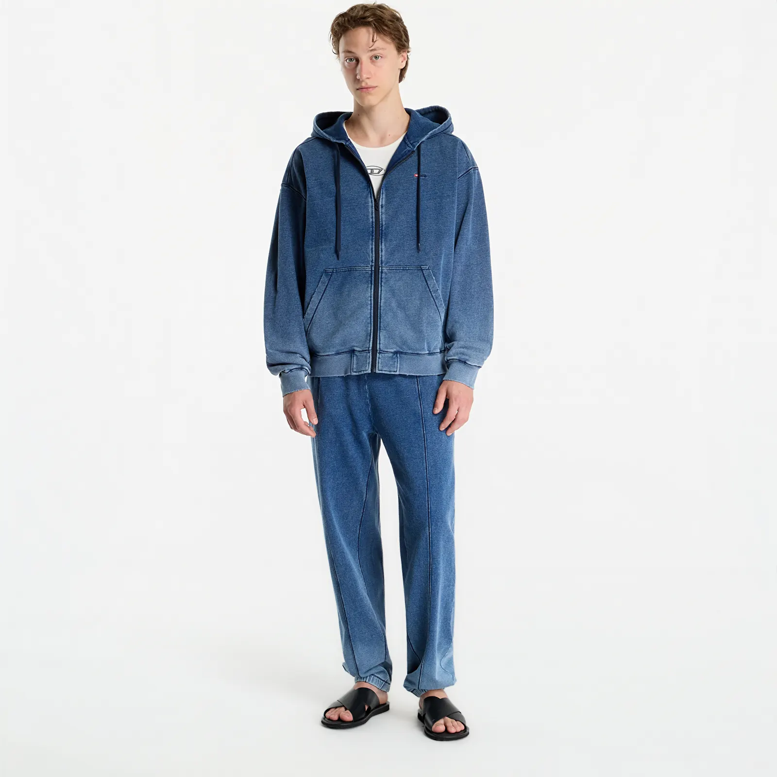 Kapucnis pulóverek és pulcsik Diesel S-Crox-Zip Sweat-Shirt Indigo