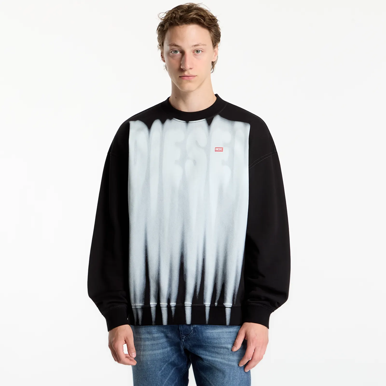 Mikiny Diesel S-Boxt-Aa1 Sweat-Shirt Black
